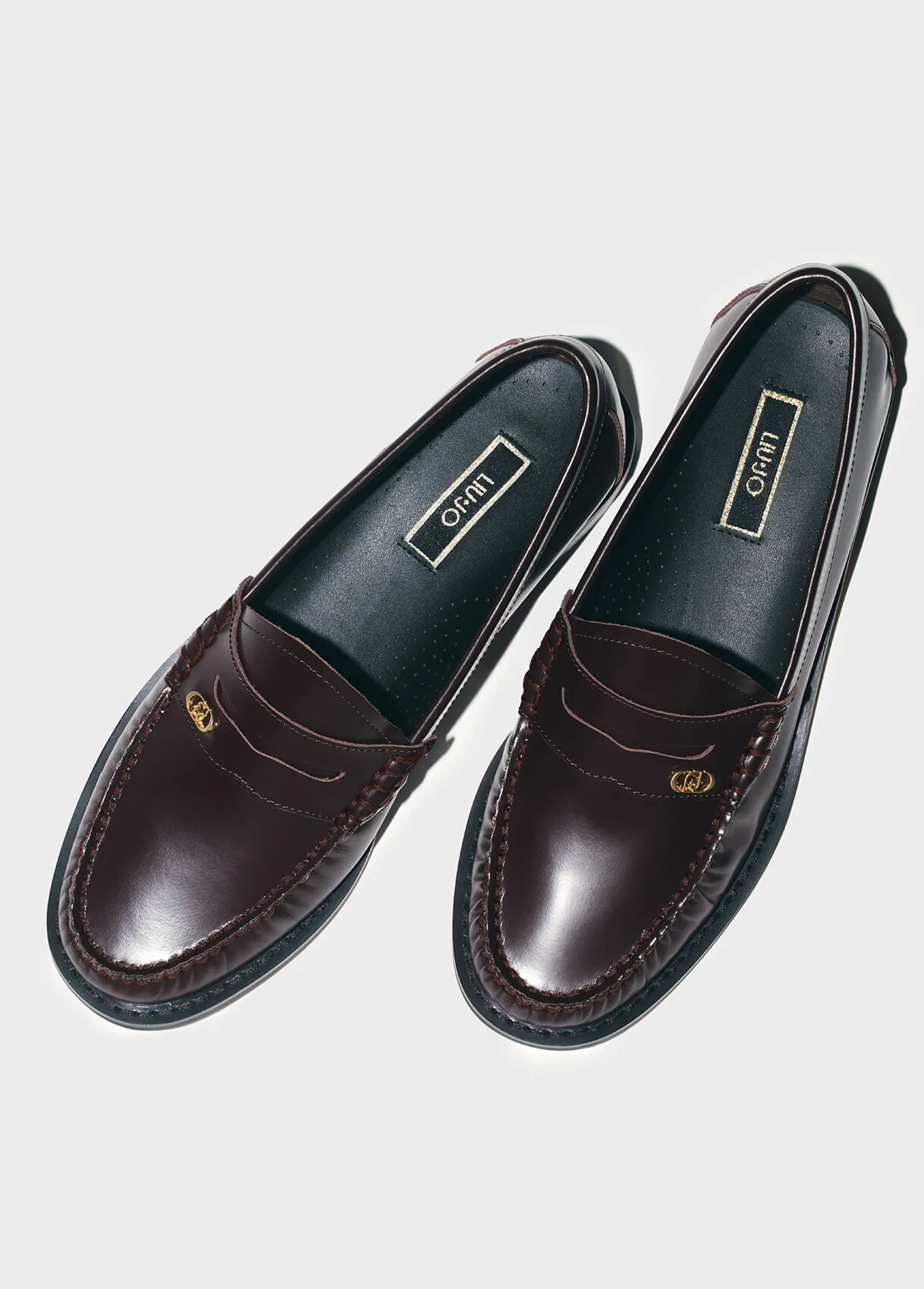 Mocassini bordeaux in pelle