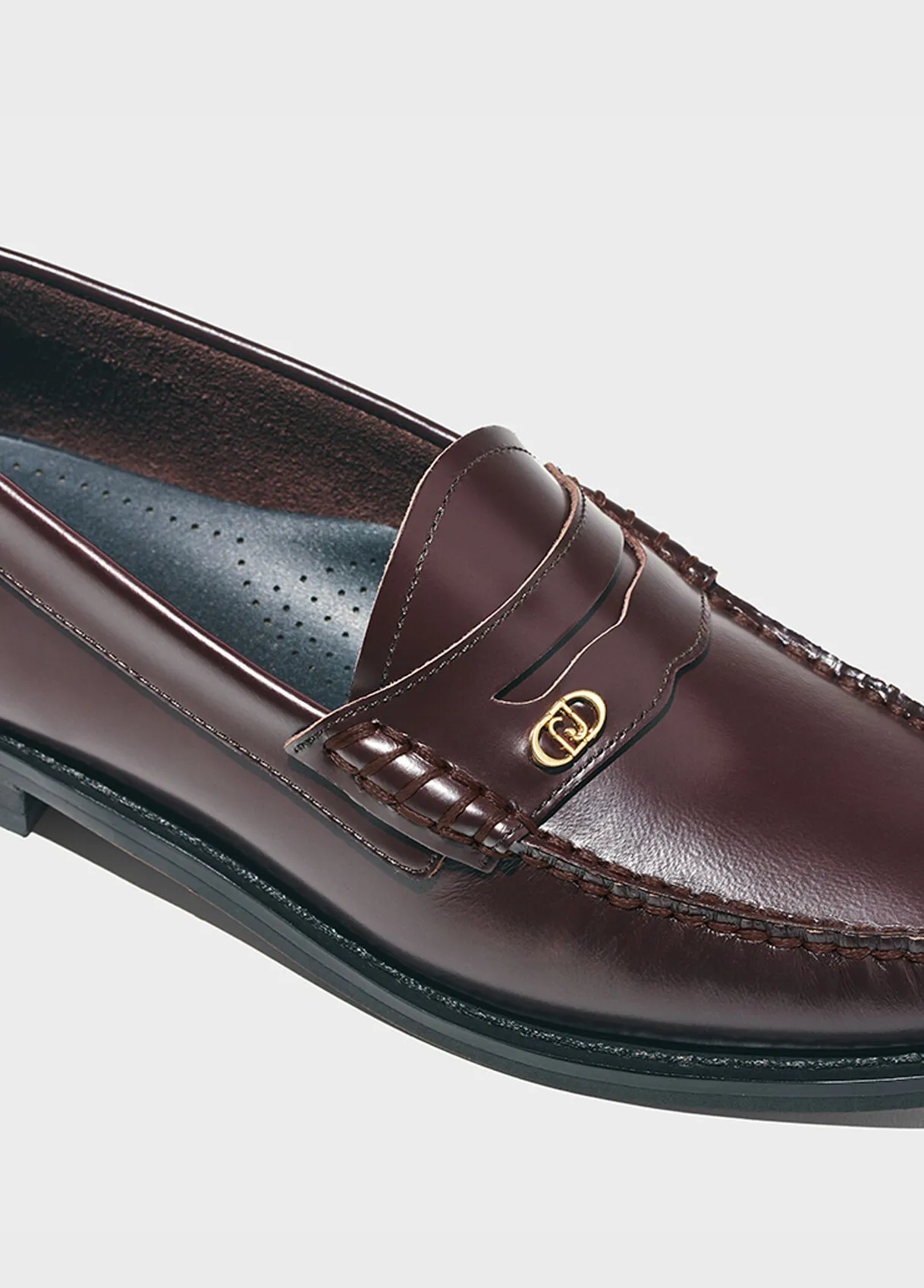 Mocassini bordeaux in pelle