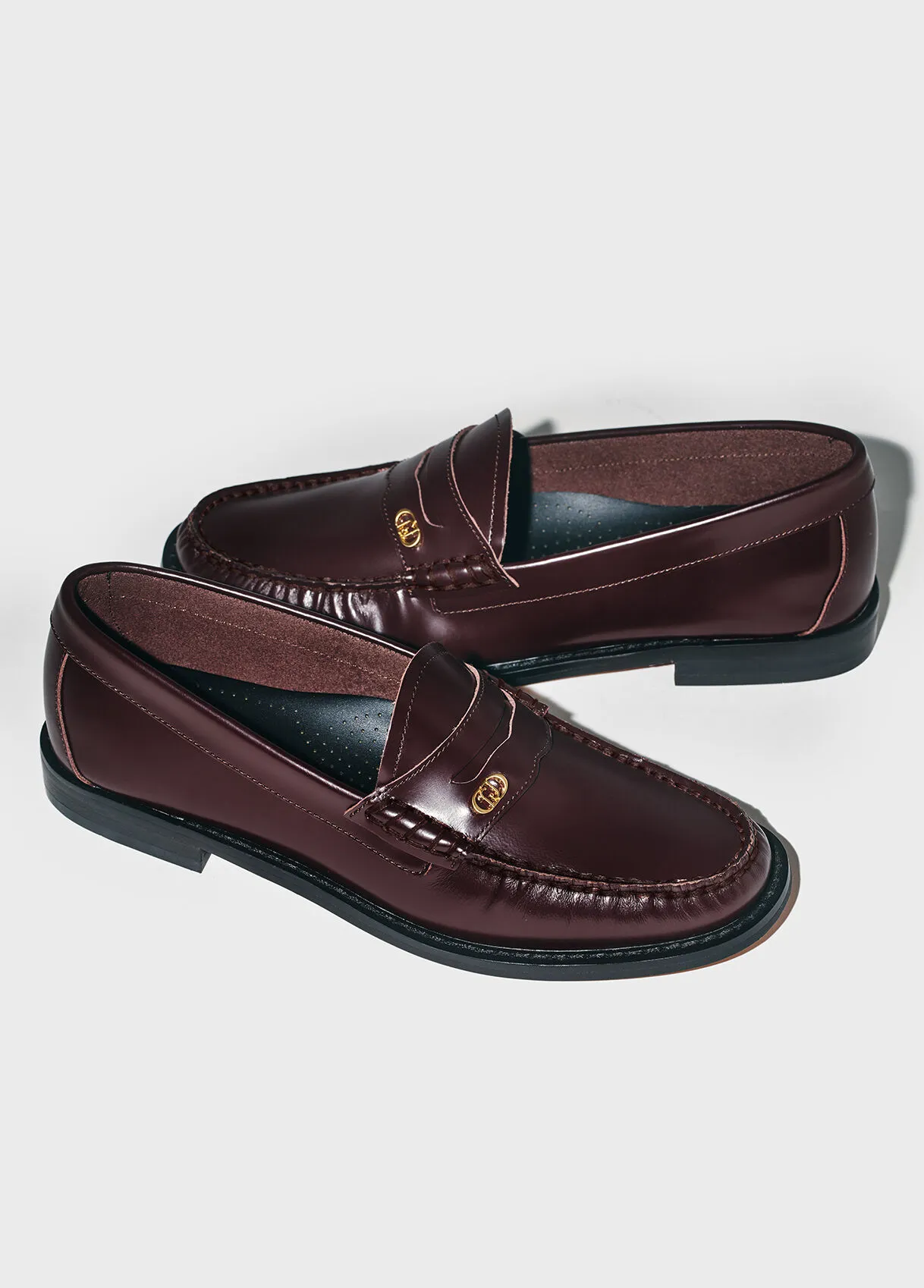 Mocassini bordeaux in pelle