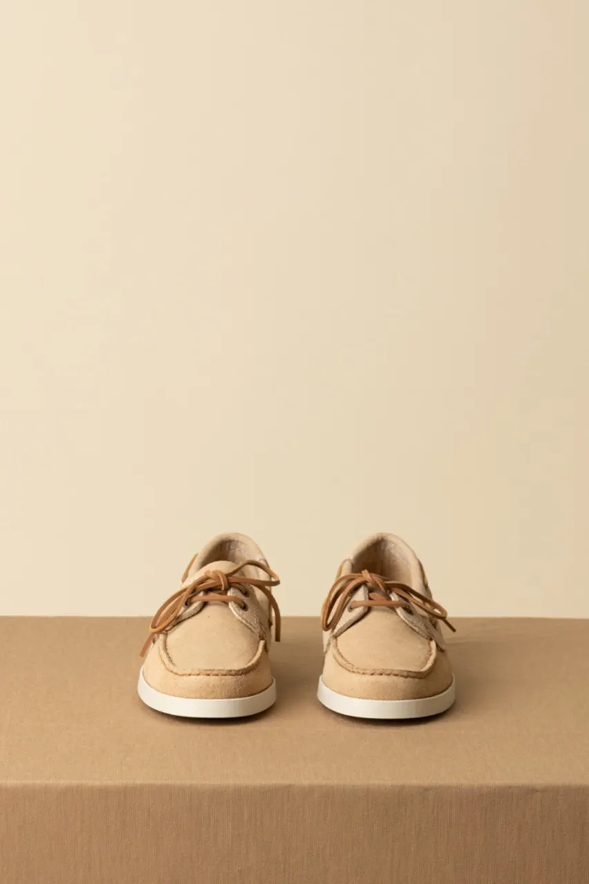 Mocassini in camoscio champagne beige