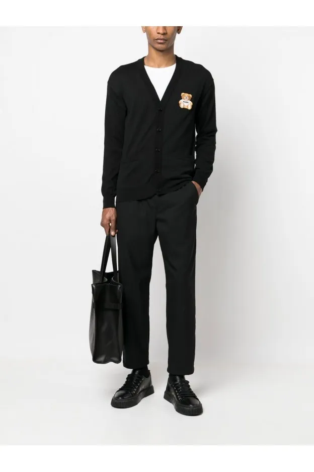 Moschino Cardigan con applicazione Teddy Bear