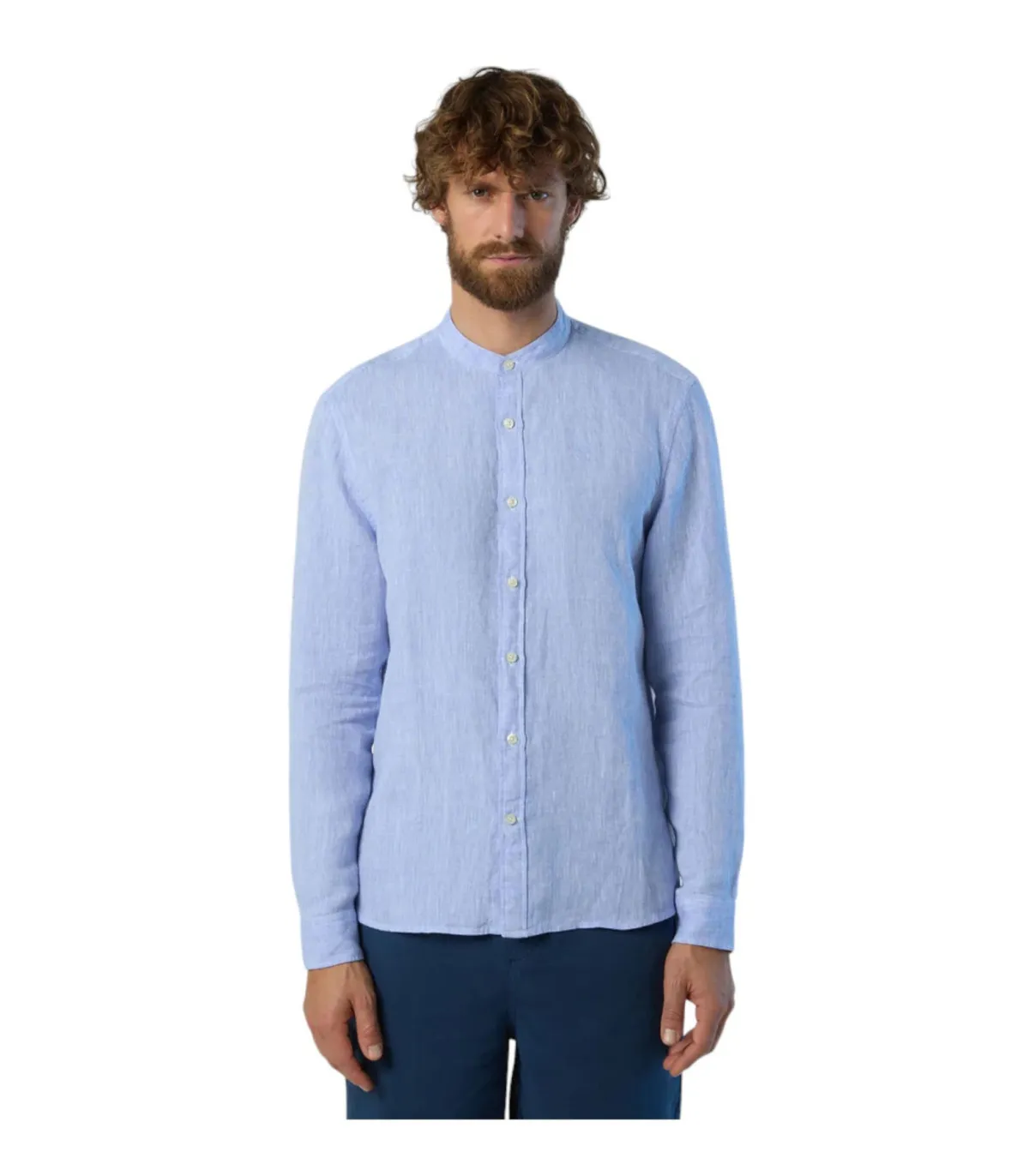 North Sails Uomo Camicia Manica lunga Alla Coreana