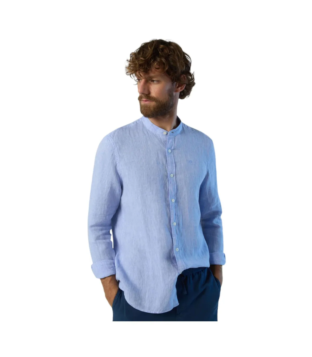 North Sails Uomo Camicia Manica lunga Alla Coreana