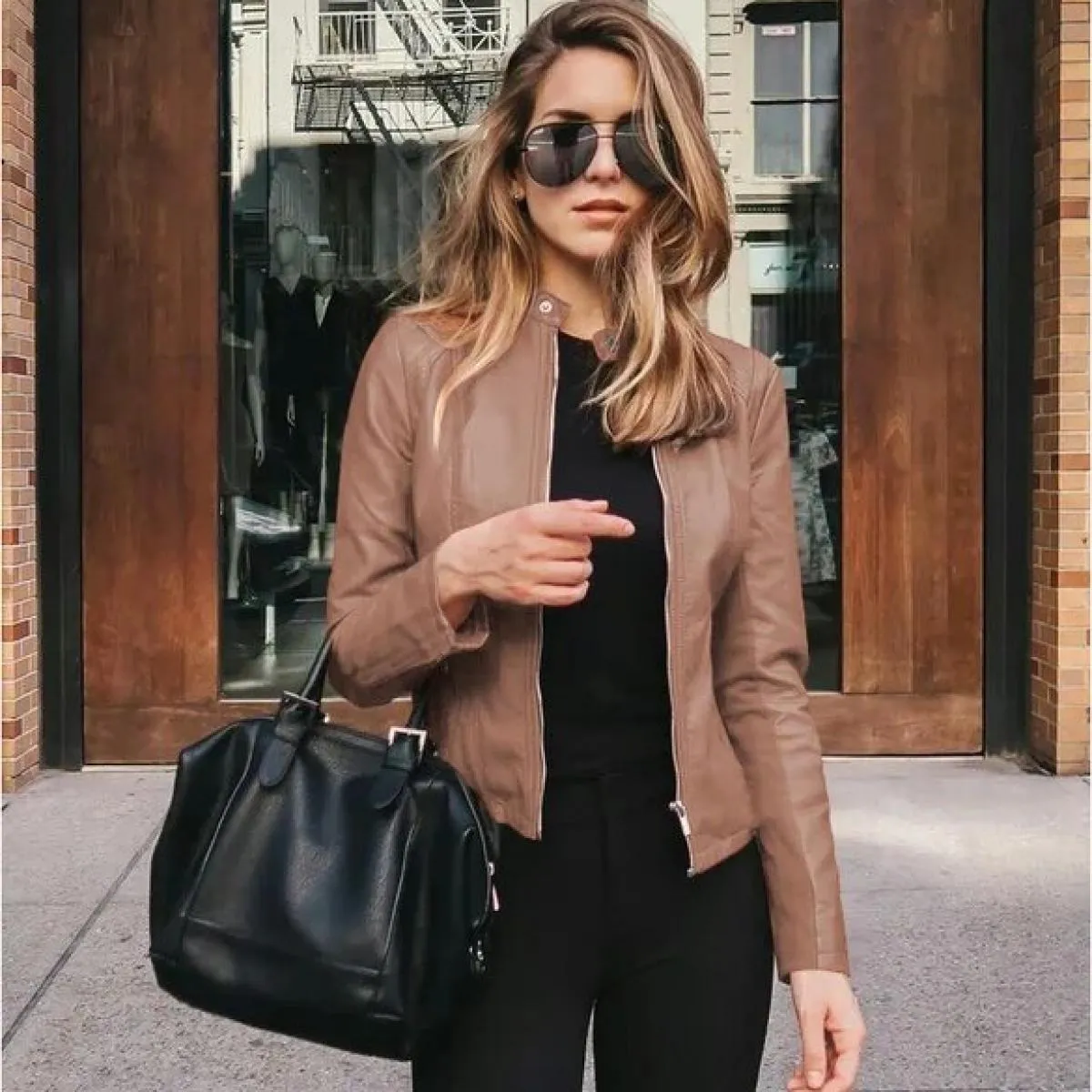 Nuovo autunno inverno donna moda Pu vestito piccolo cappotto giacca abbigliamento donna