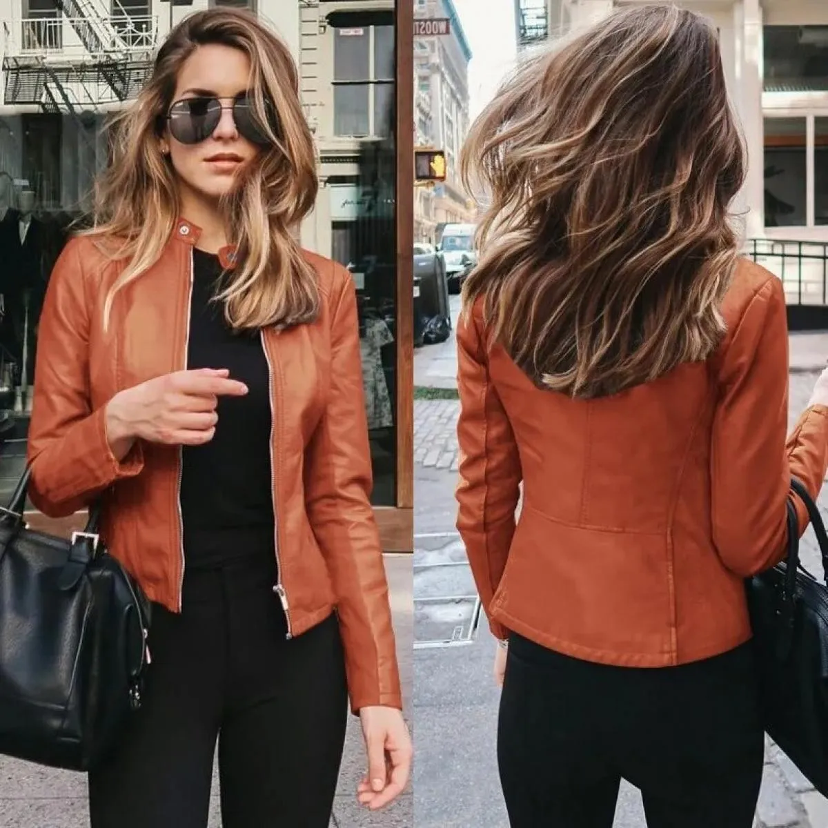 Nuovo autunno inverno donna moda Pu vestito piccolo cappotto giacca abbigliamento donna