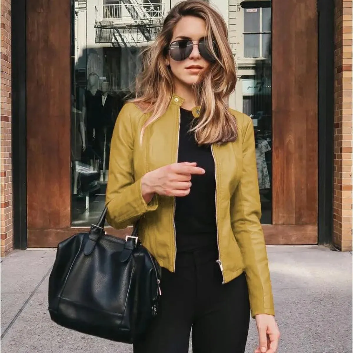 Nuovo autunno inverno donna moda Pu vestito piccolo cappotto giacca abbigliamento donna