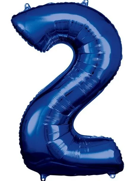 Palloncino numero 2 blu 86 cm