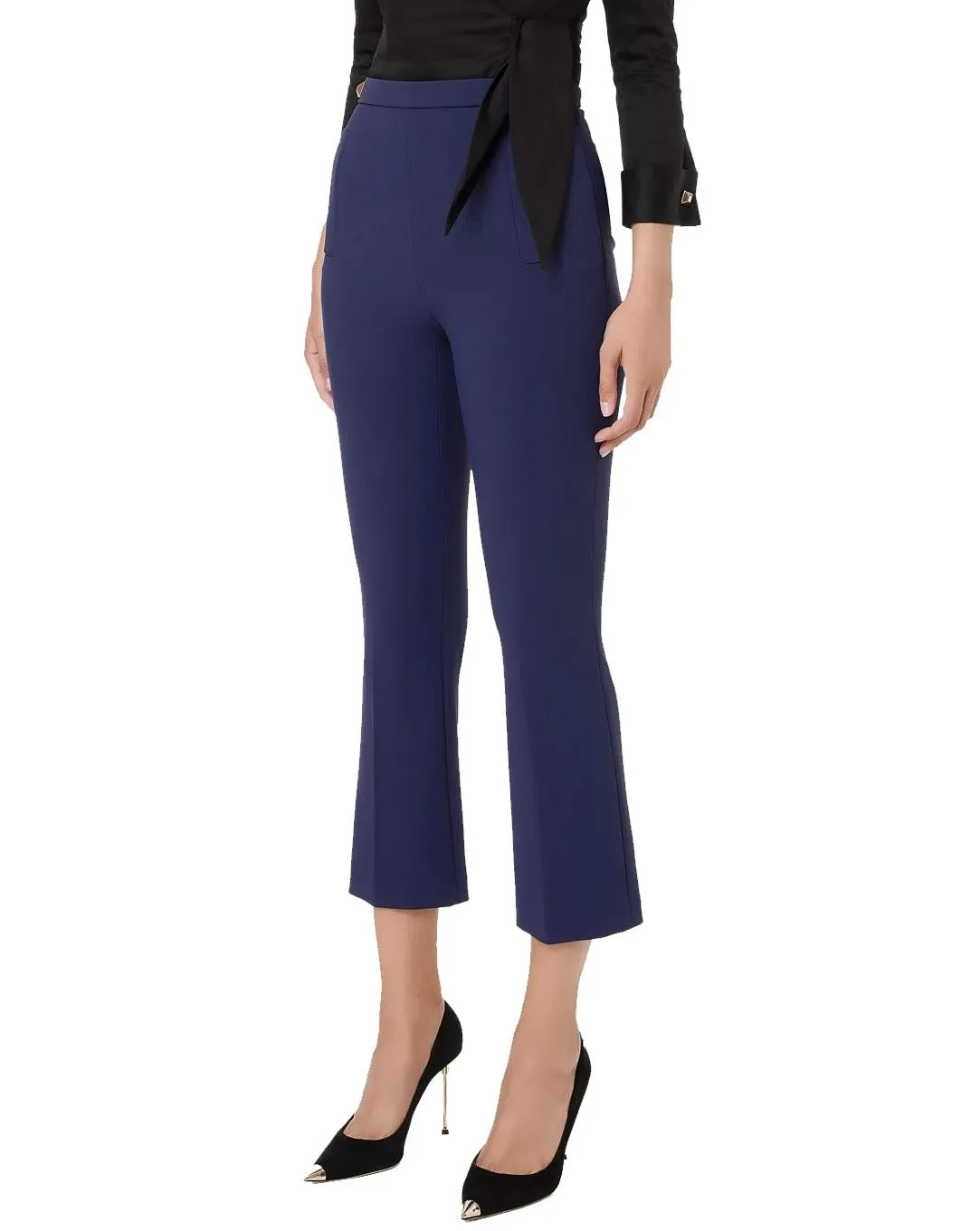 Pantalone crop crepe inchiostro
