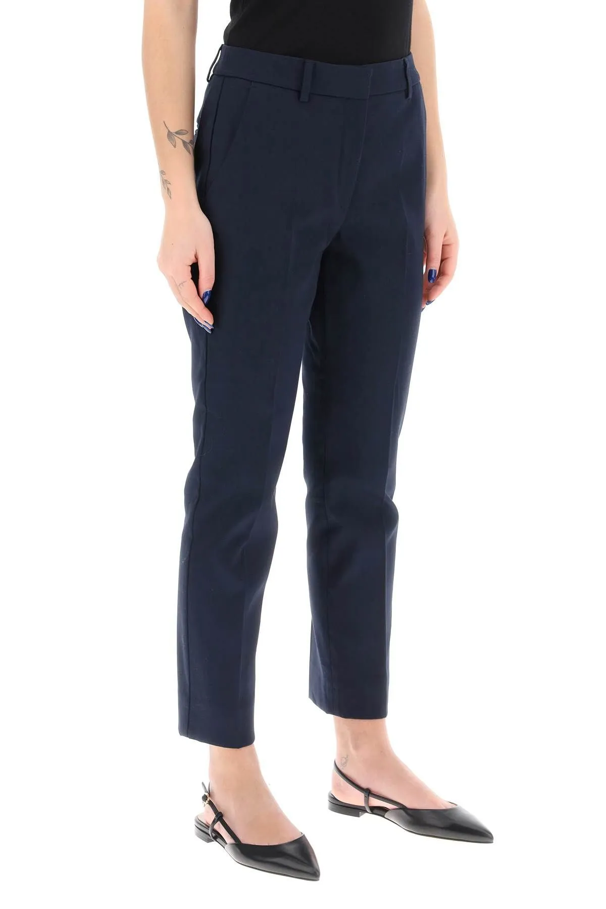 Pantaloni a sigaretta in cotone stretch