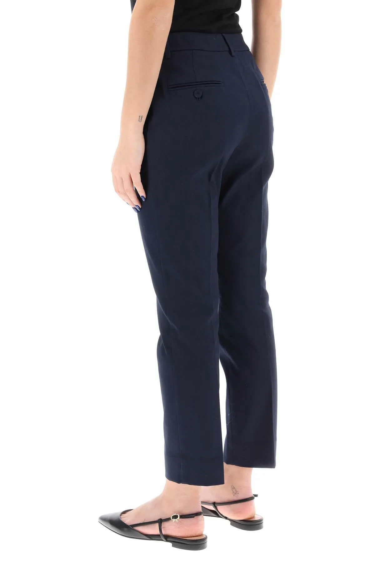 Pantaloni a sigaretta in cotone stretch