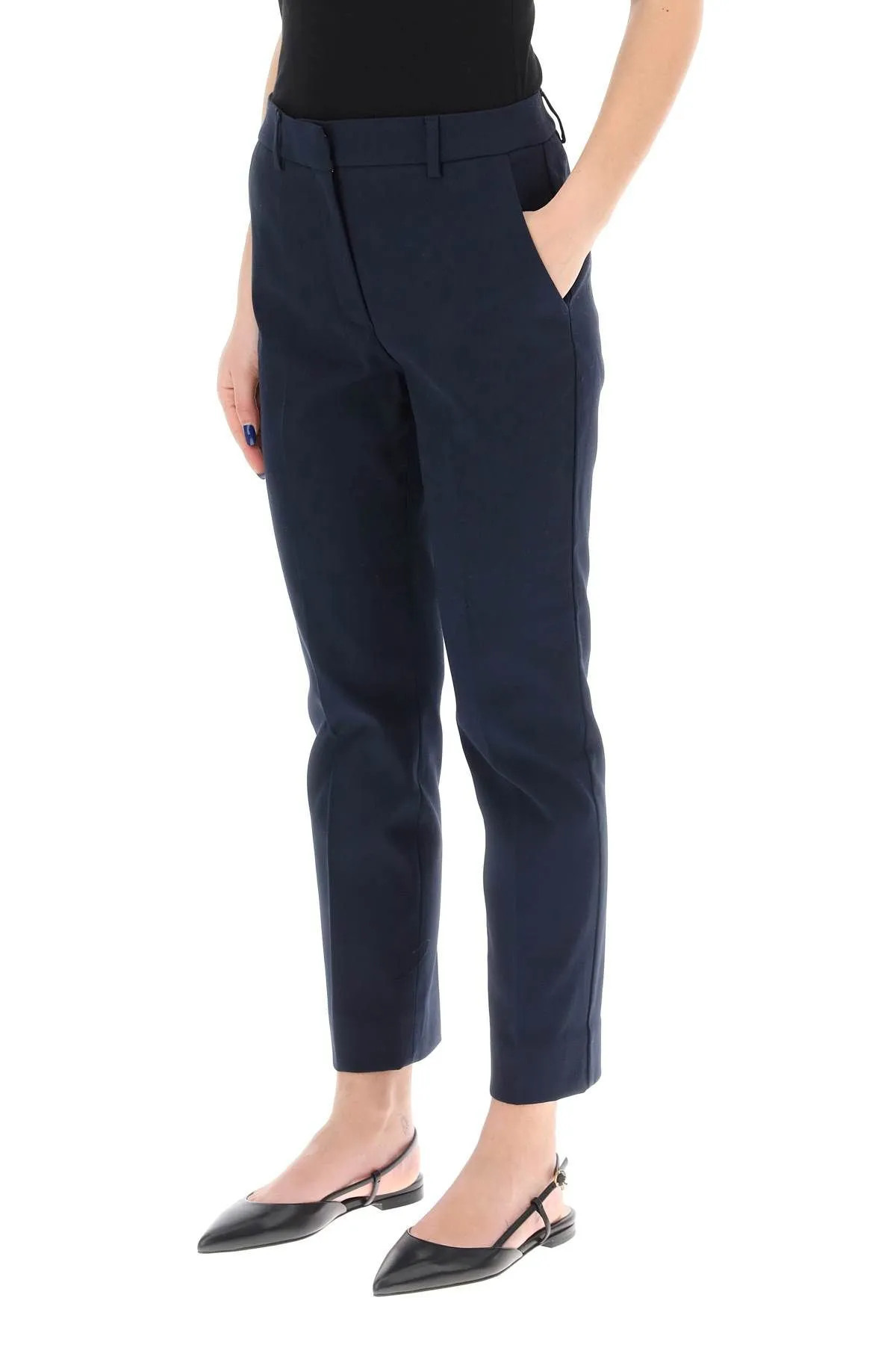 Pantaloni a sigaretta in cotone stretch