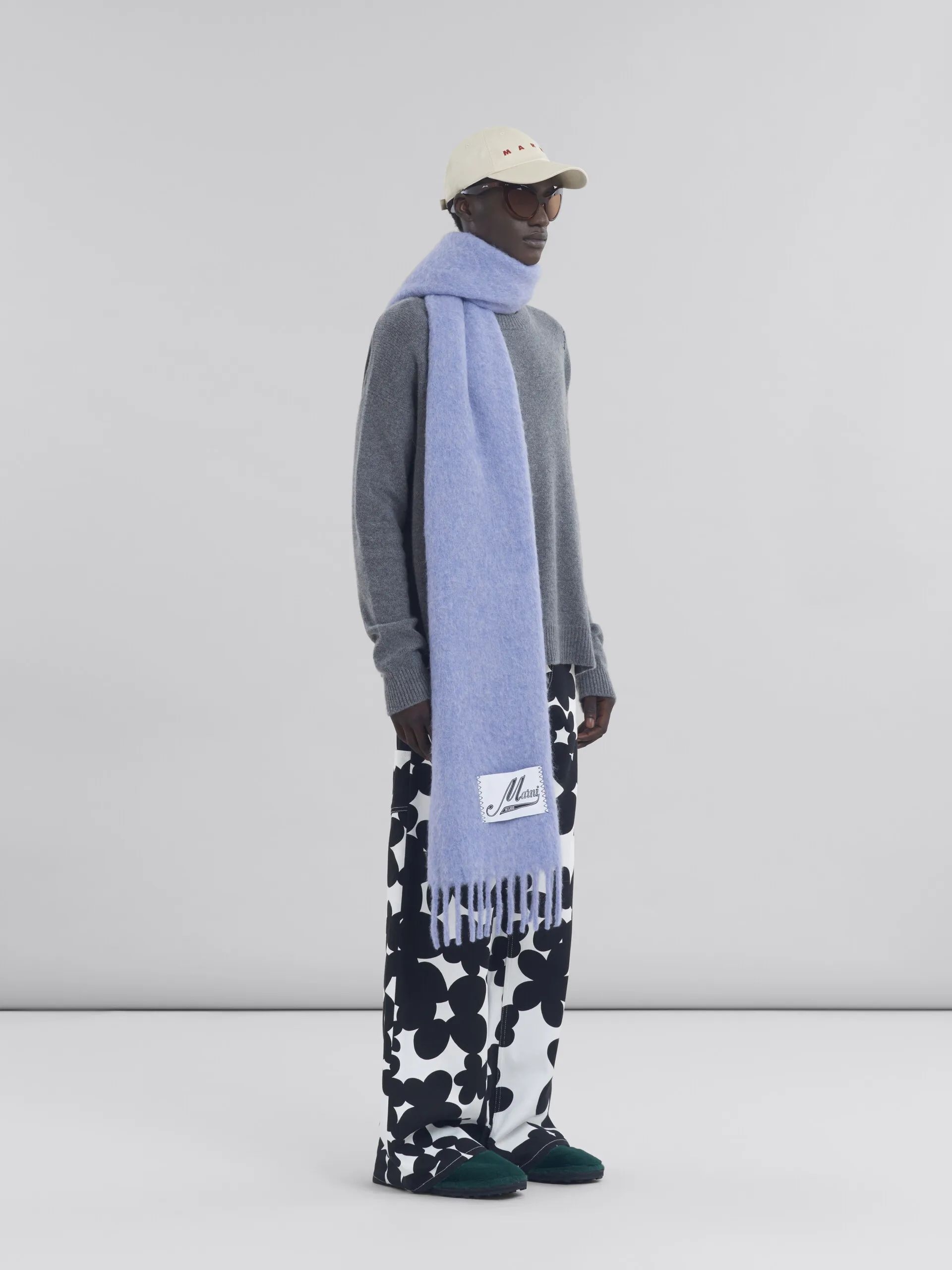 Pantaloni cargo in cotone con stampa Dillies bianca e nera