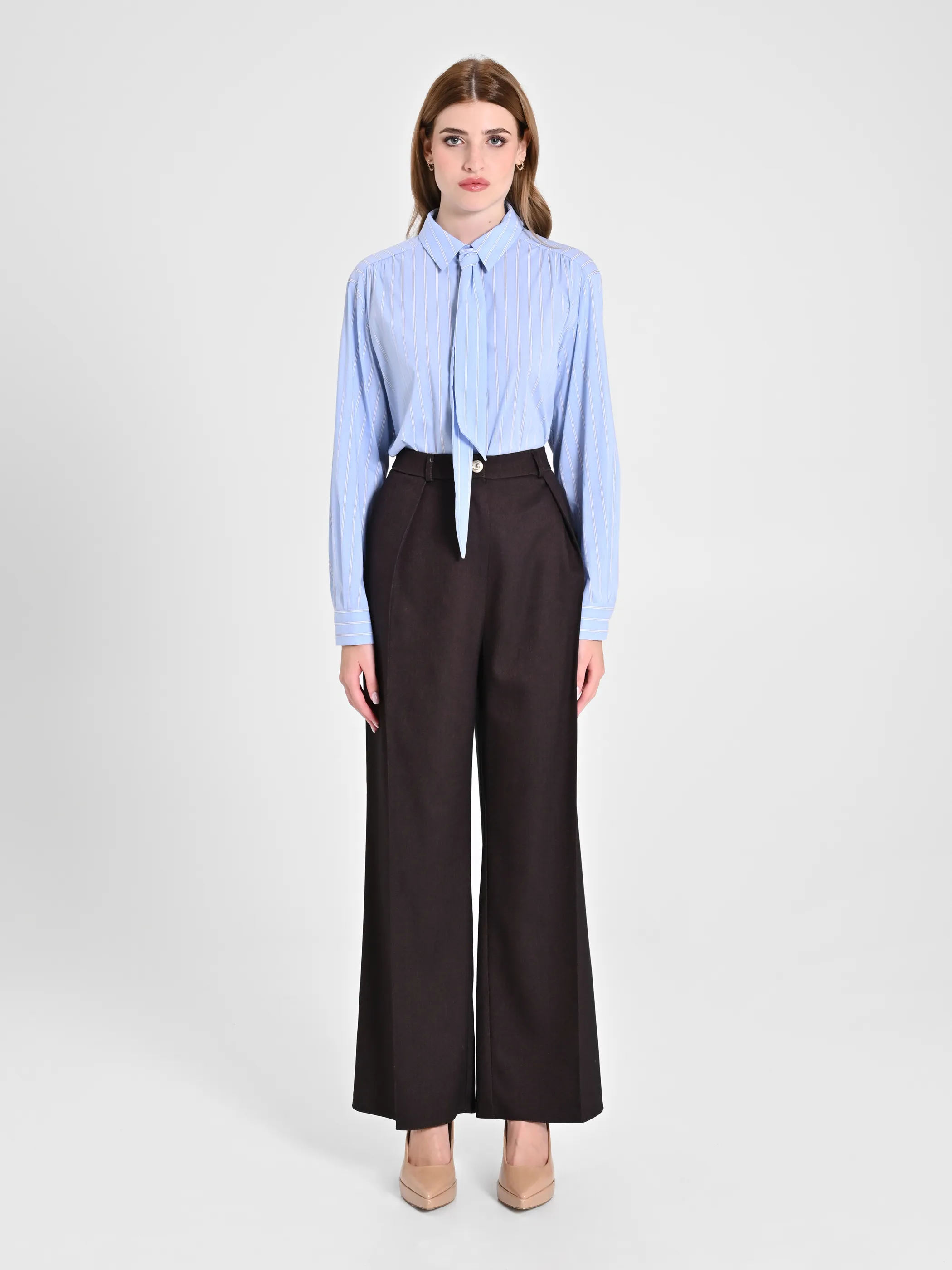      Pantaloni  in Poliviscosa Marrone     