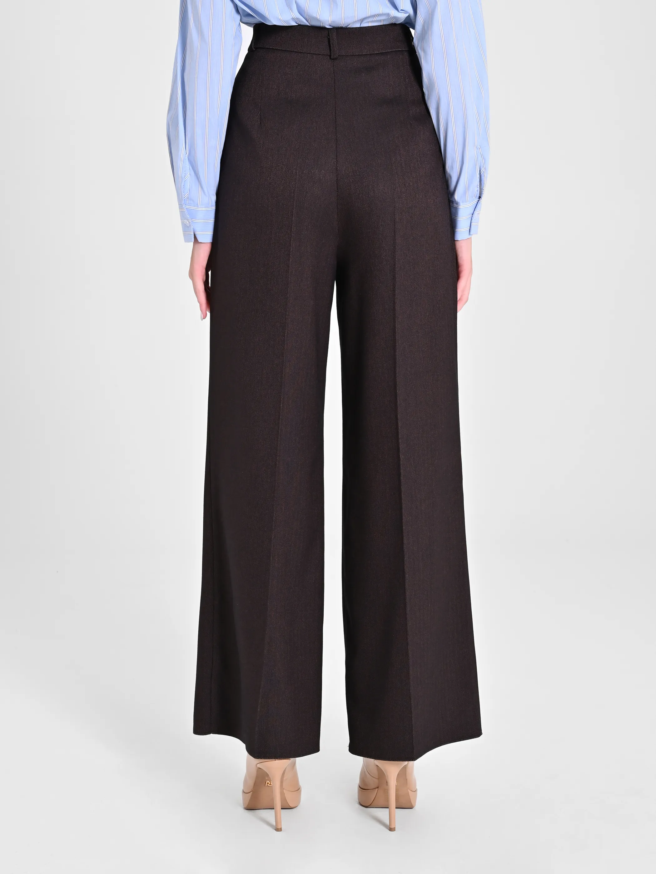      Pantaloni  in Poliviscosa Marrone     