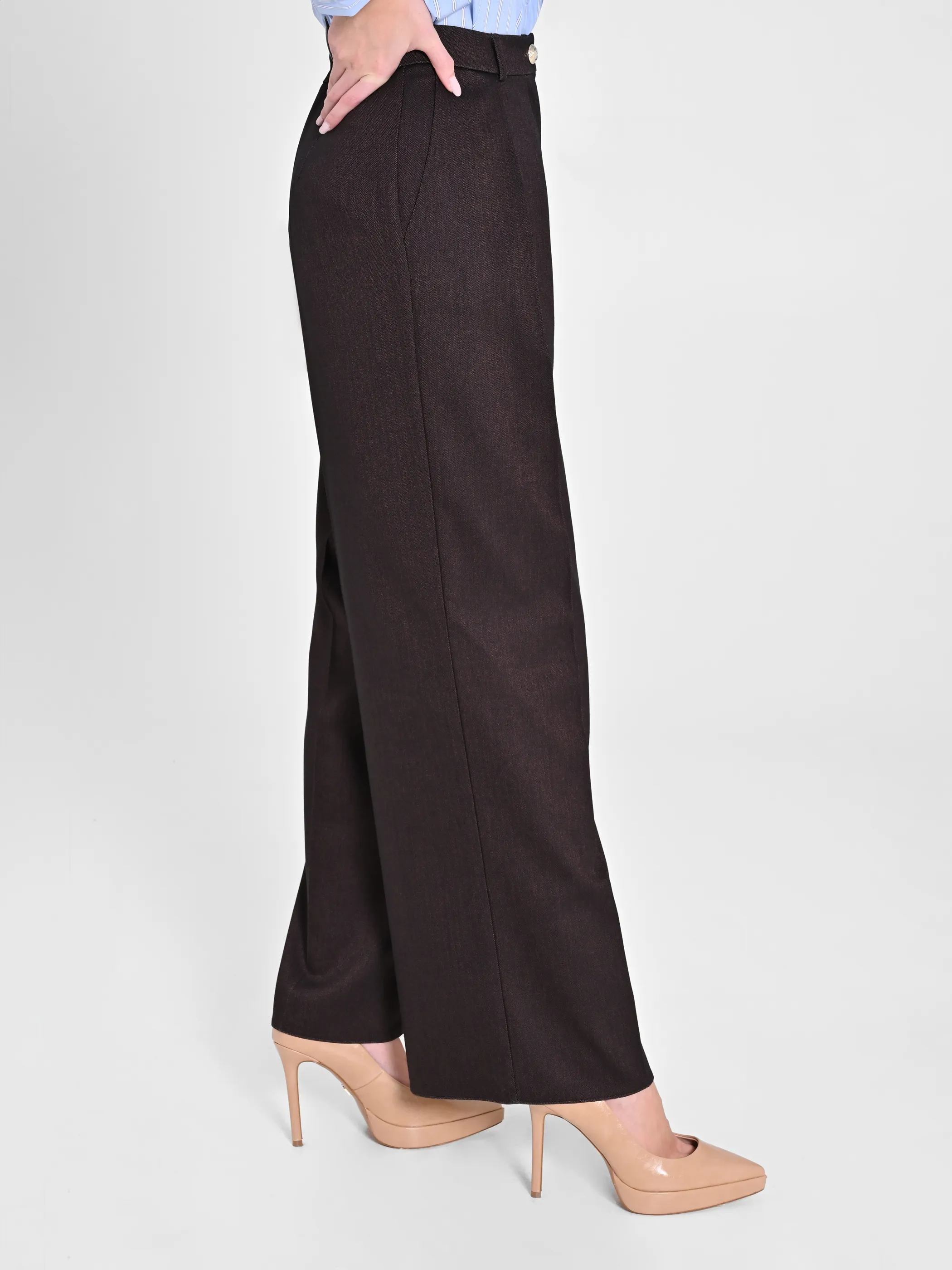      Pantaloni  in Poliviscosa Marrone     