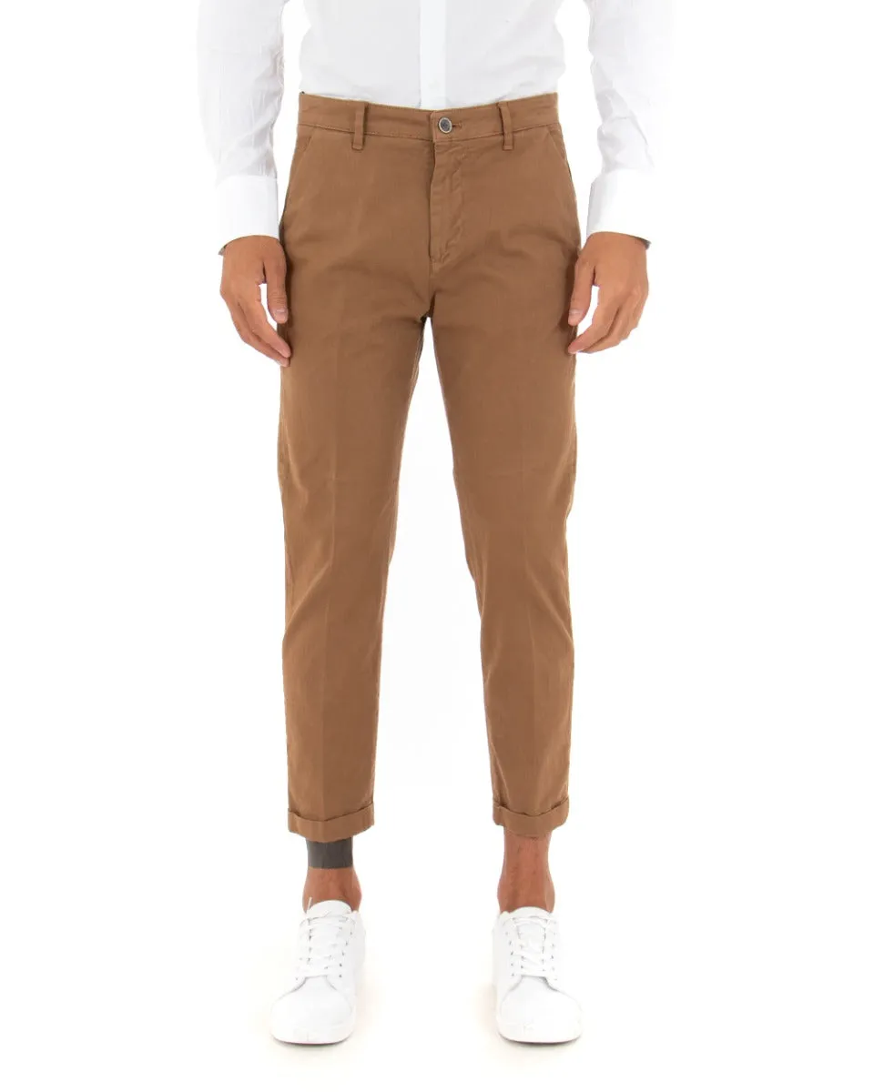 Pantaloni Uomo Tasca America Classico Capri Casual Camel GIOSAL-P5422A