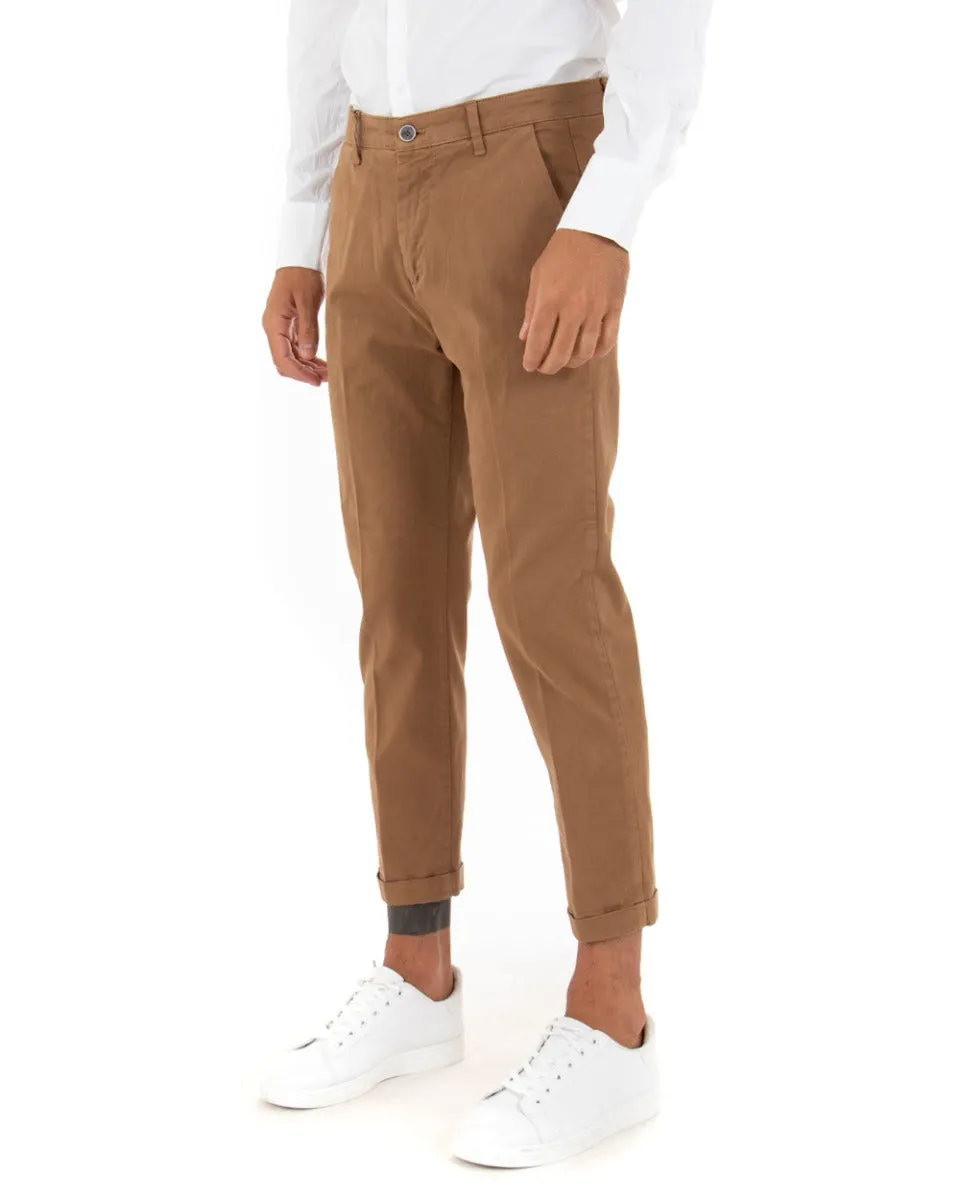 Pantaloni Uomo Tasca America Classico Capri Casual Camel GIOSAL-P5422A