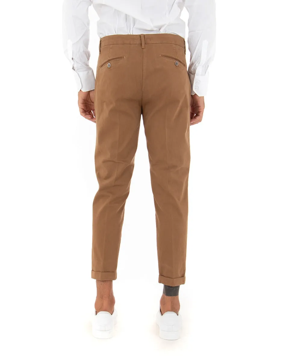 Pantaloni Uomo Tasca America Classico Capri Casual Camel GIOSAL-P5422A