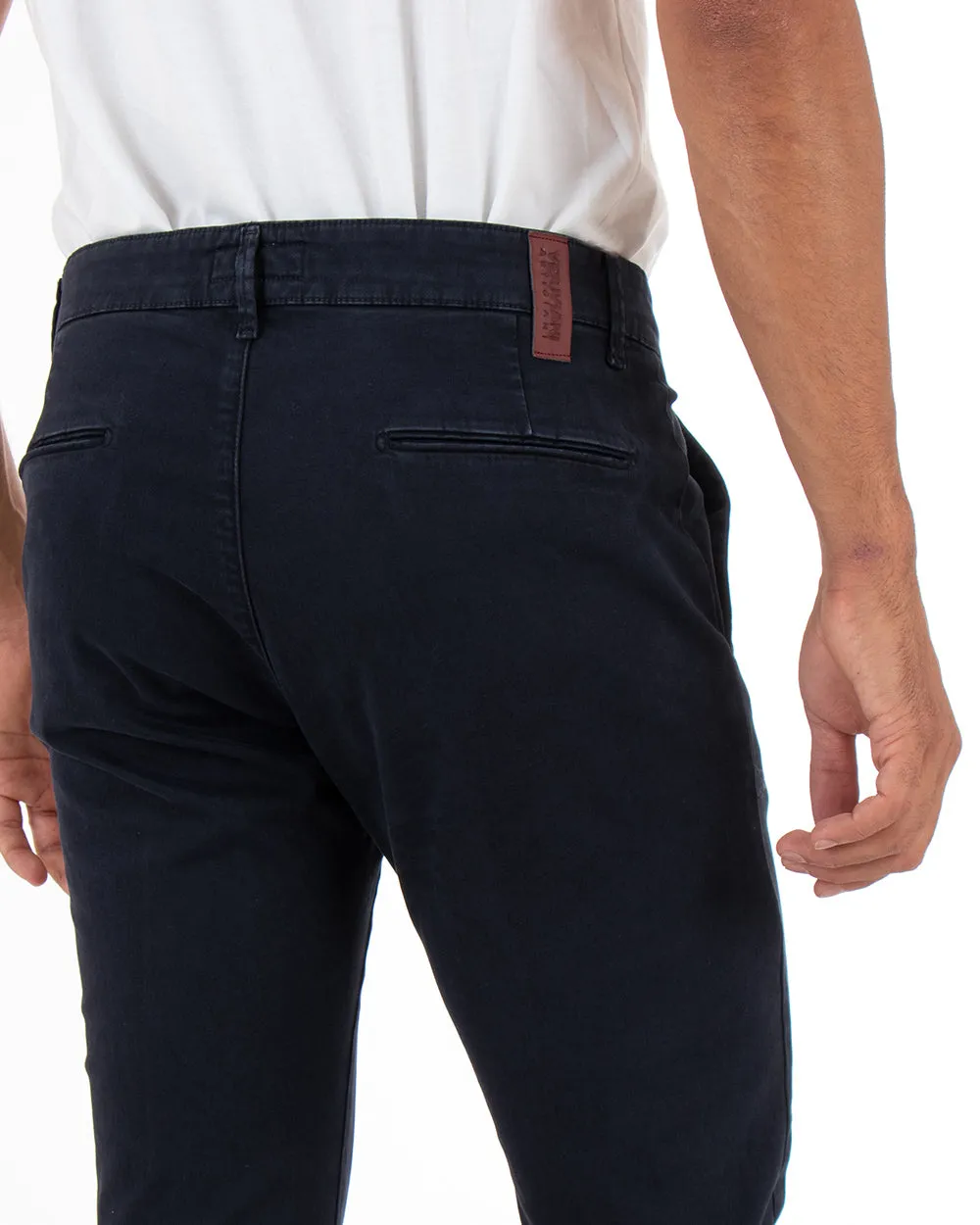 Pantaloni Uomo Tasca America Lungo Classico Slim Blu GIOSAL-P5409A