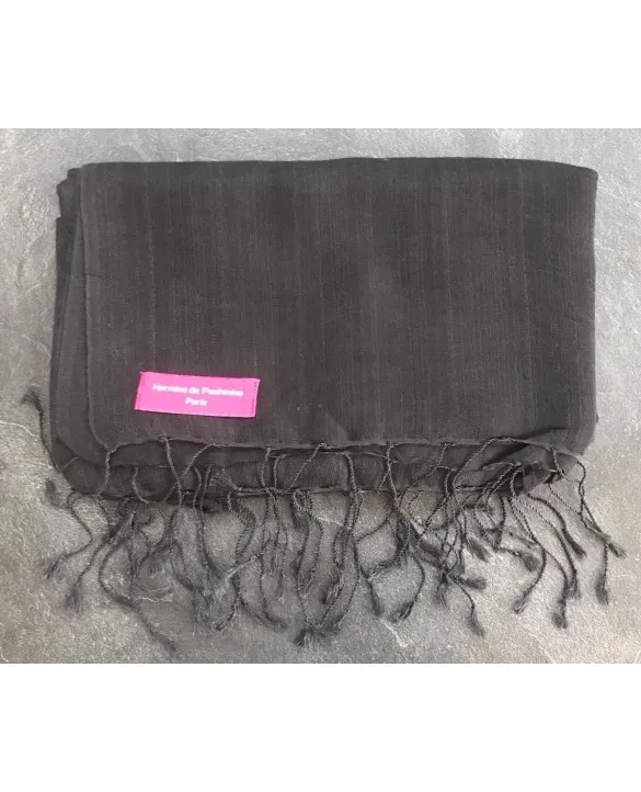 Pashmina in seta Glicine e notte Grigio antracite e nero 70 x 180cm
