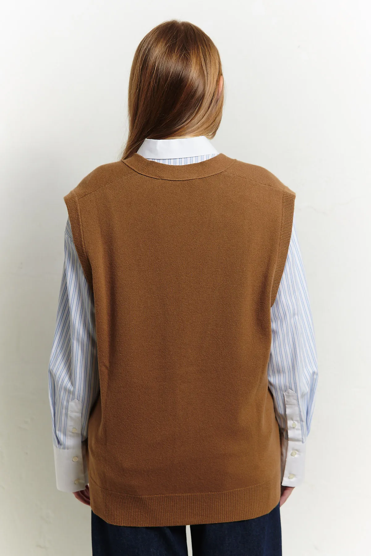 PHISIQUE DU ROLE Gilet over in maglia misto cashmere