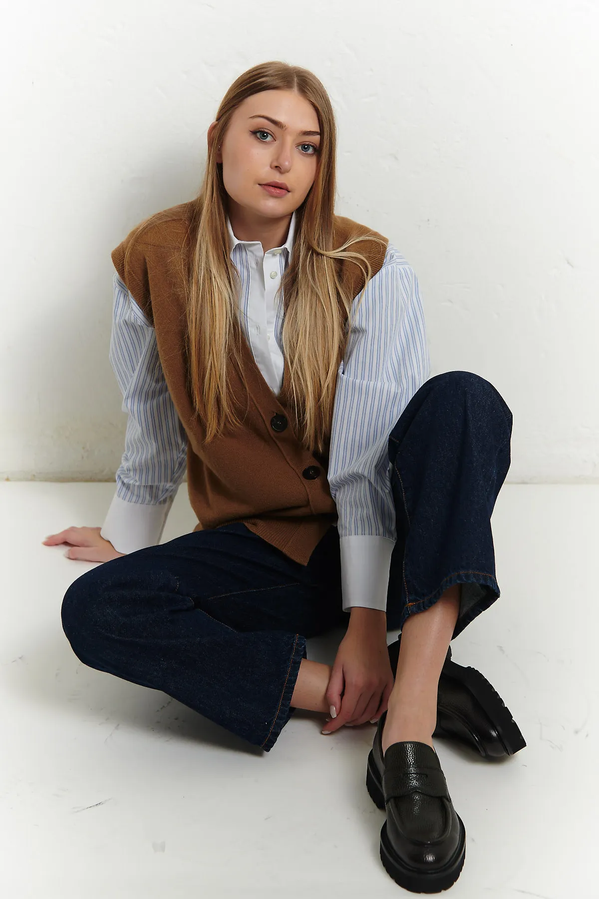 PHISIQUE DU ROLE Gilet over in maglia misto cashmere