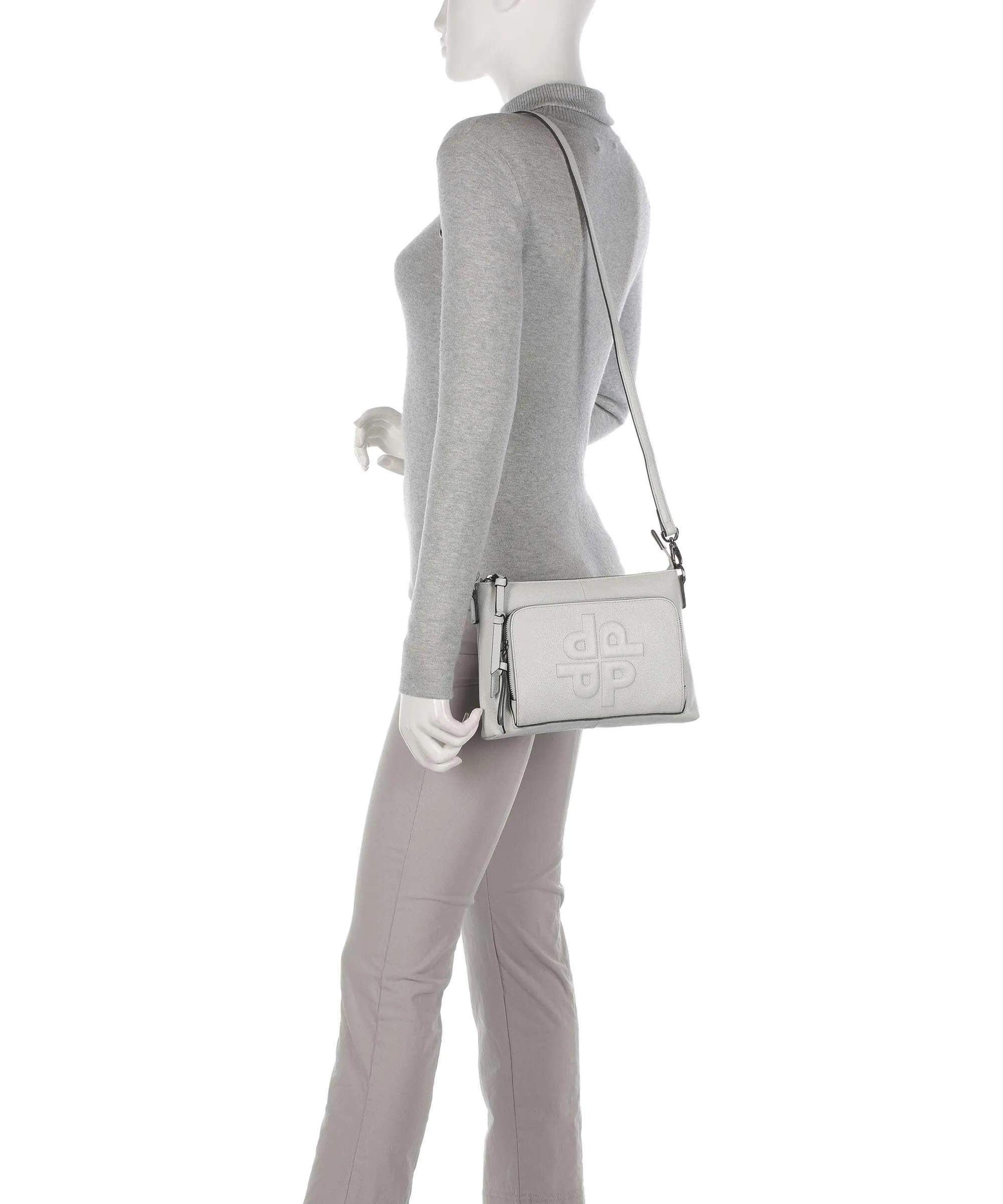  Picard PPPP Borsa a tracolla pelle di vacchetta grana grigio chiaro  