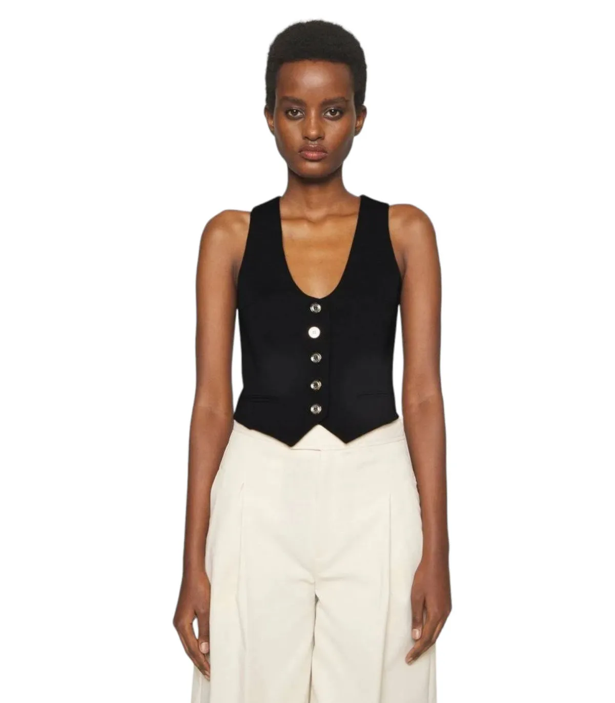 Pinko Donna Gilet   Genuino Punto Stoffa Scu