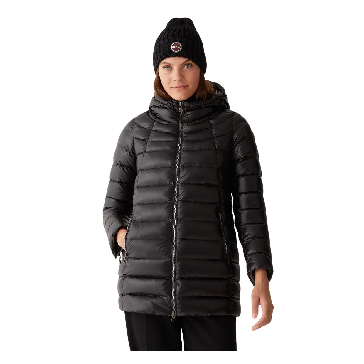 Piumino Donna Colmar Media Lunghezza Nero