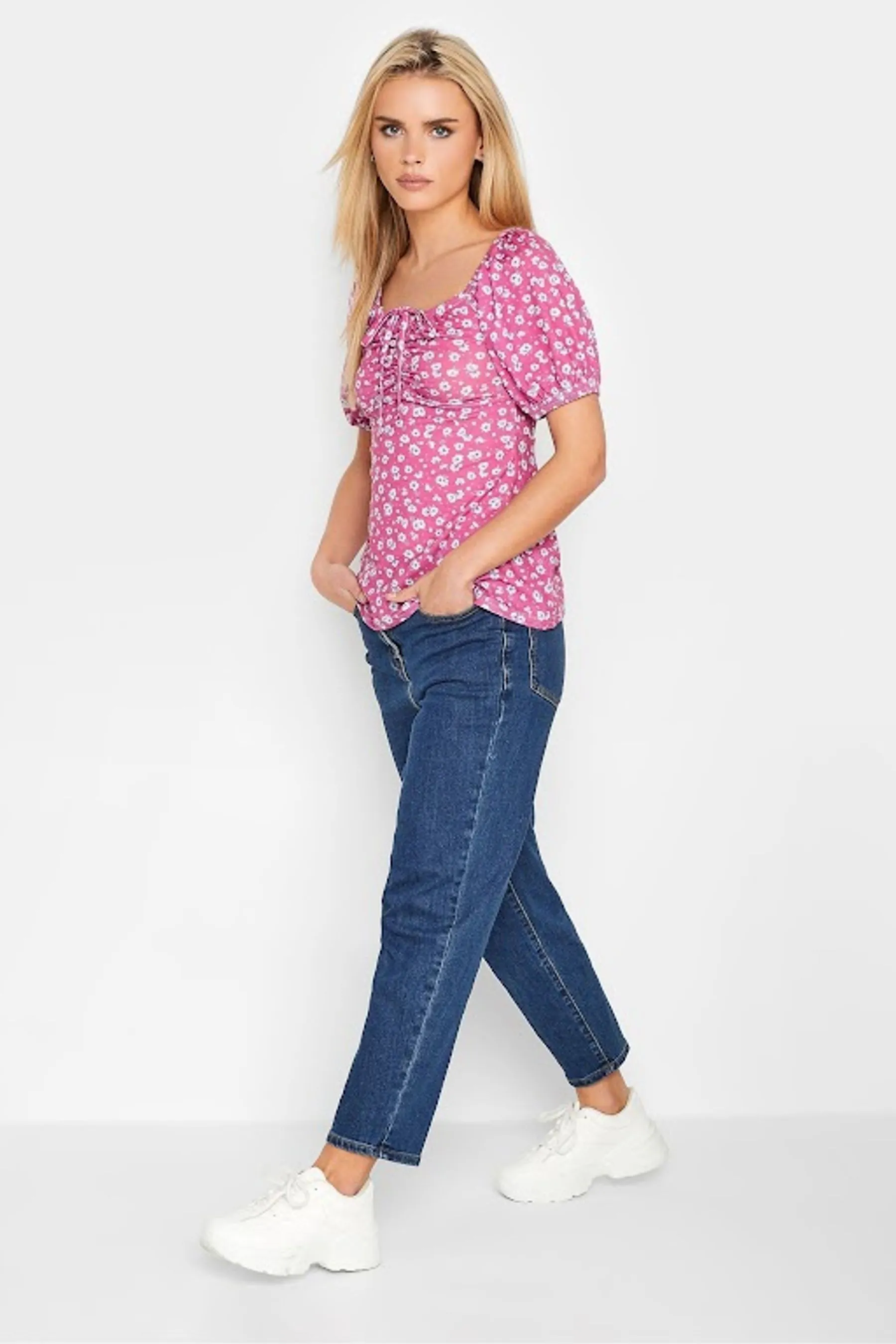 PixieGirl Petite - T-shirt da 2 Manica corta arricciate frontali Confezione