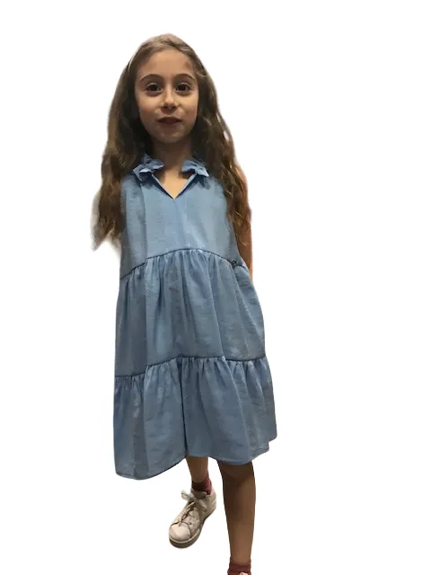 Please girl's dress AB12360G1549 sky