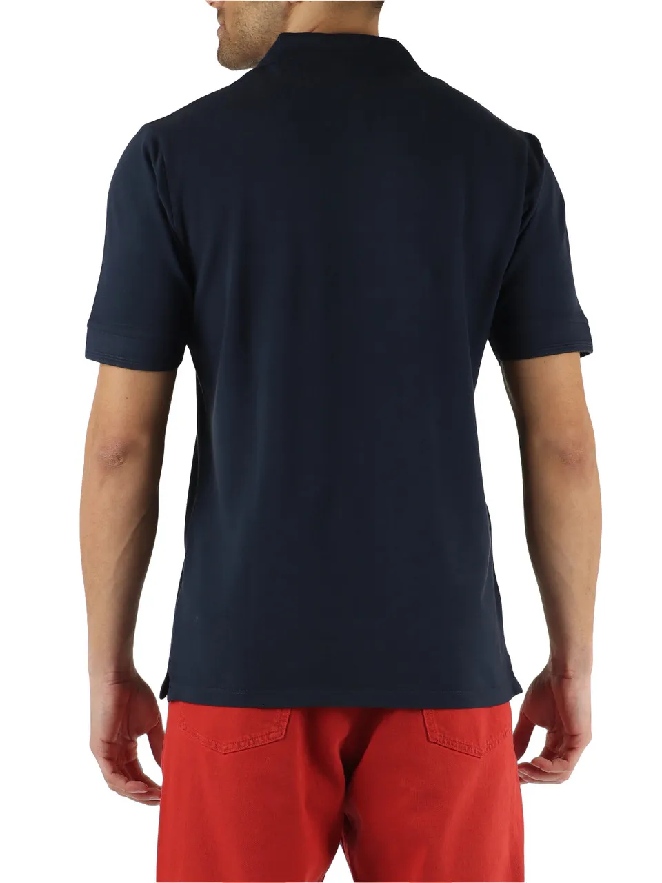 Polo in cotone piquet con patch logo frontale