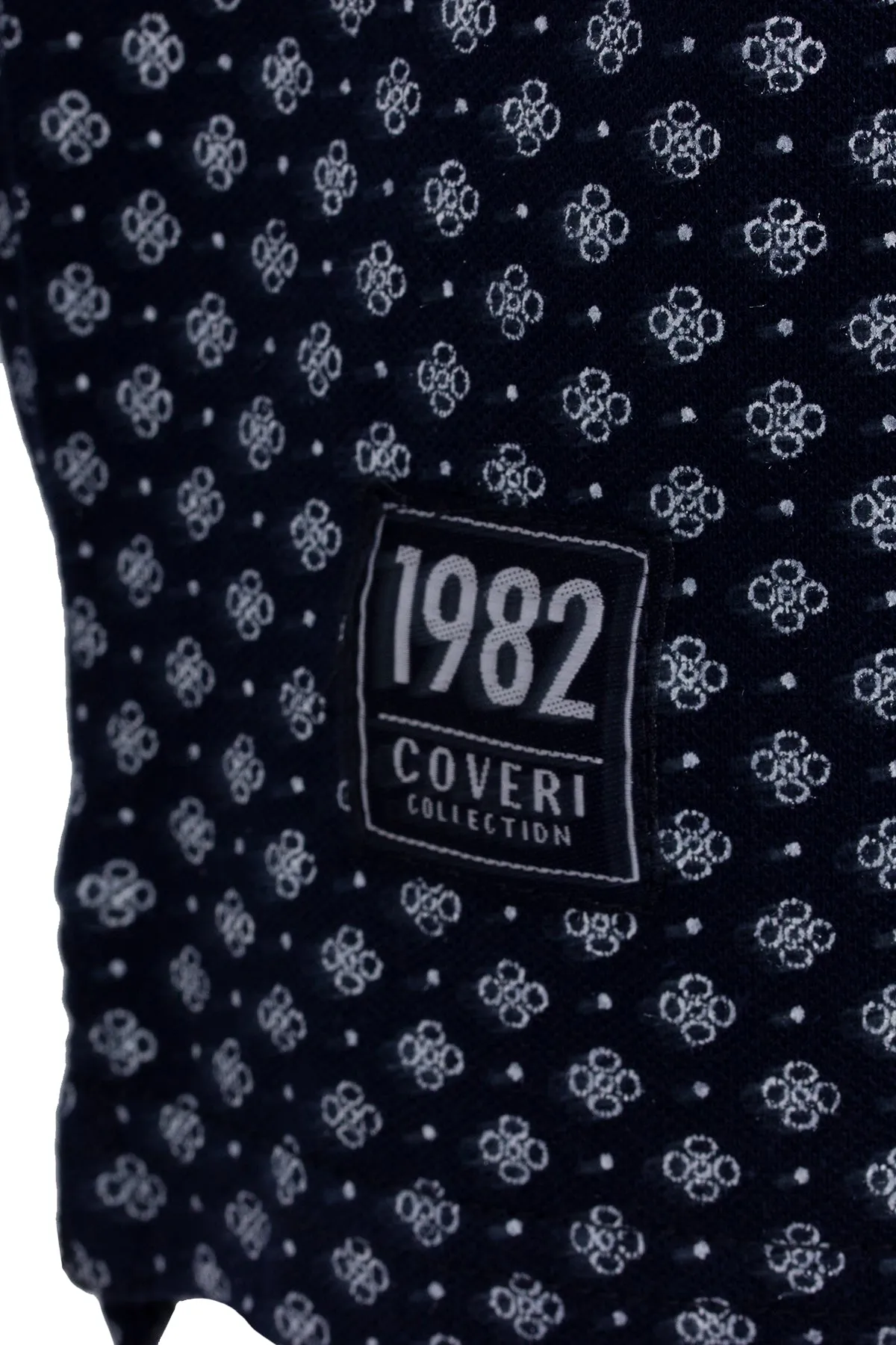 Polo microfantasia con collo alla coreana