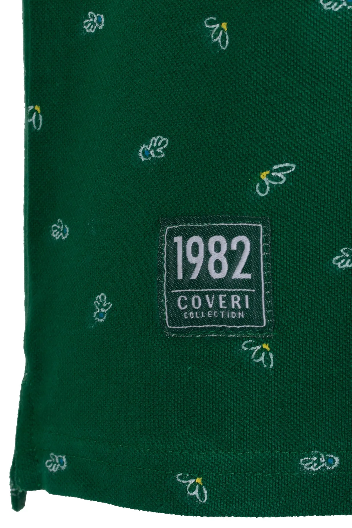 Polo microfantasia con collo alla coreana