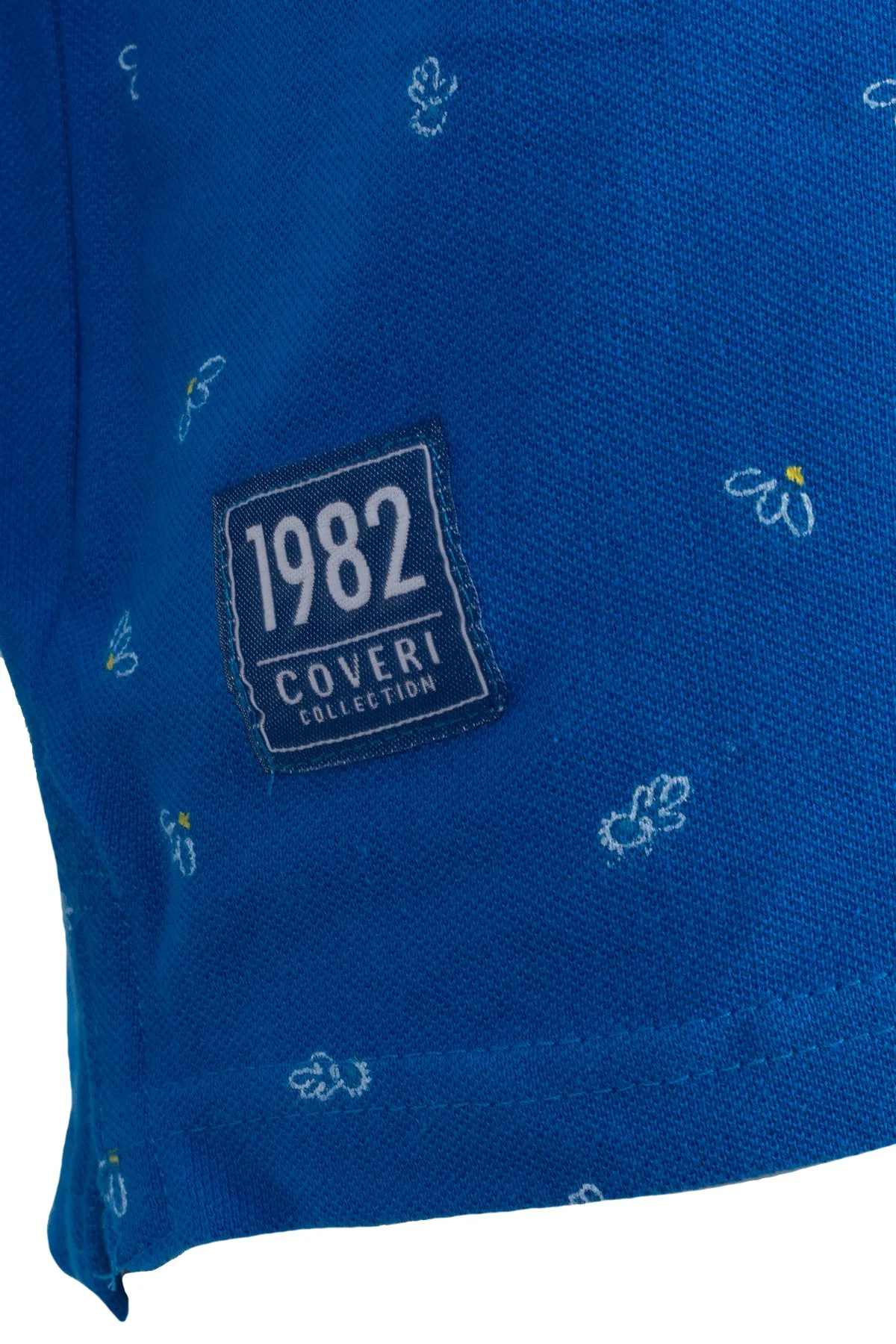 Polo microfantasia con collo alla coreana