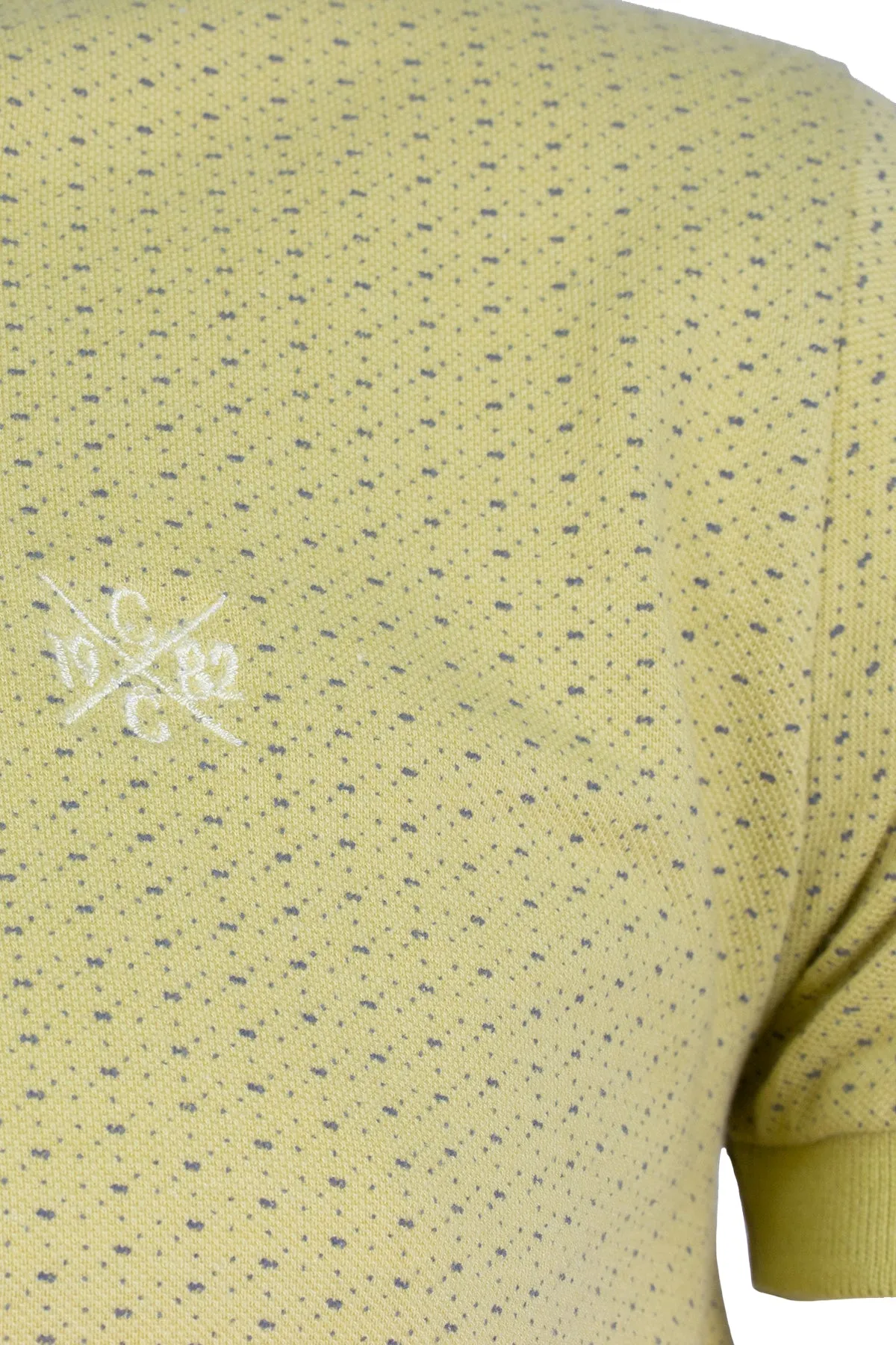 Polo microfantasia con collo alla coreana
