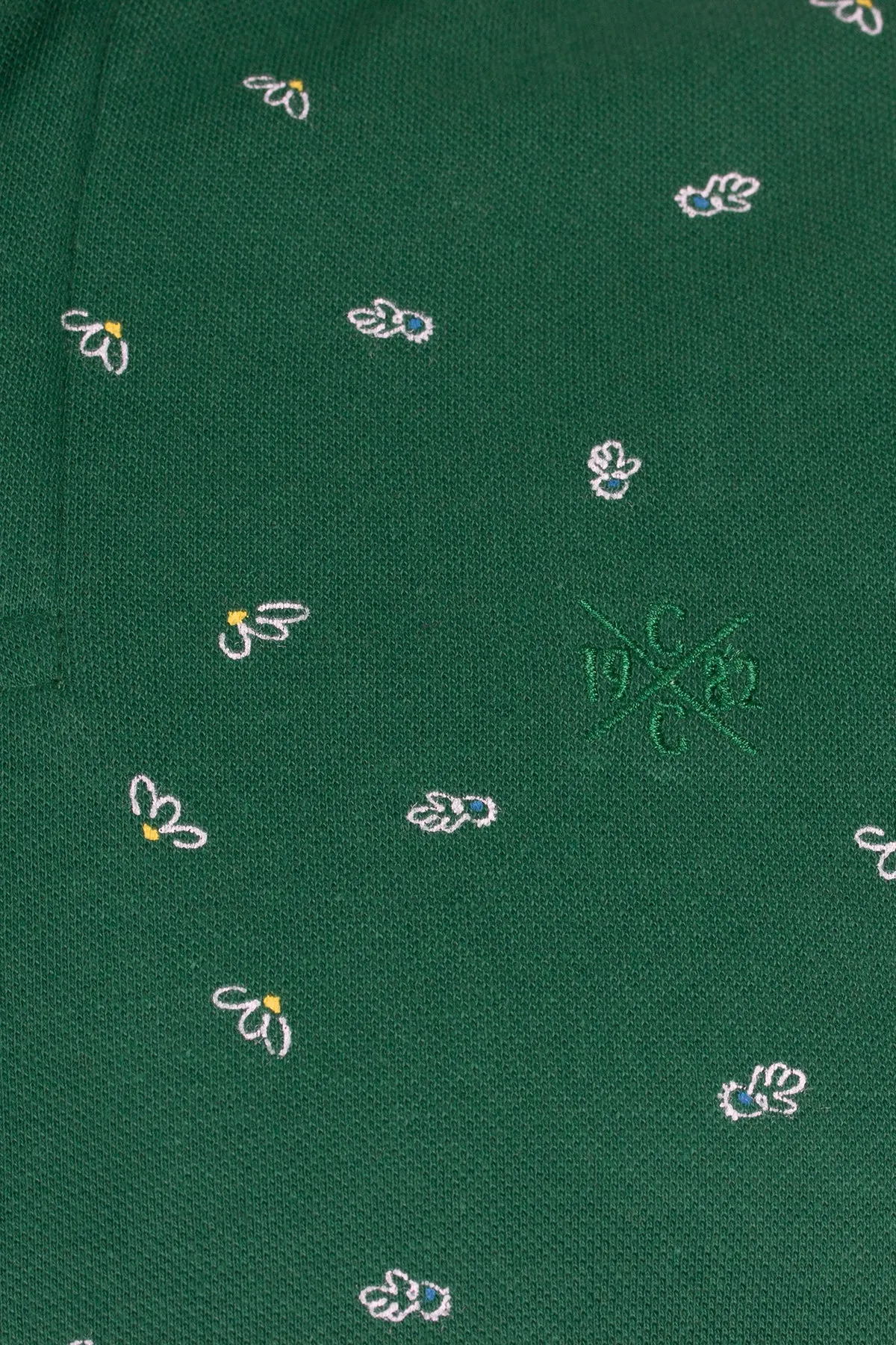 Polo microfantasia con collo alla coreana
