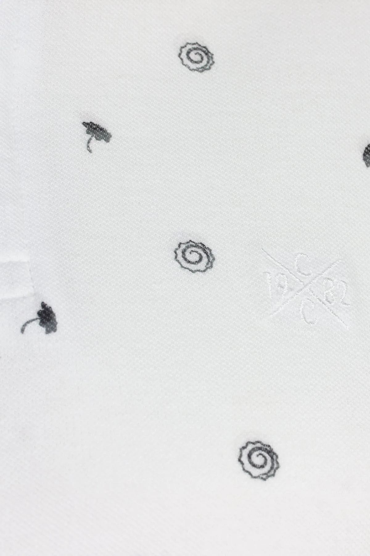 Polo microfantasia con collo alla coreana