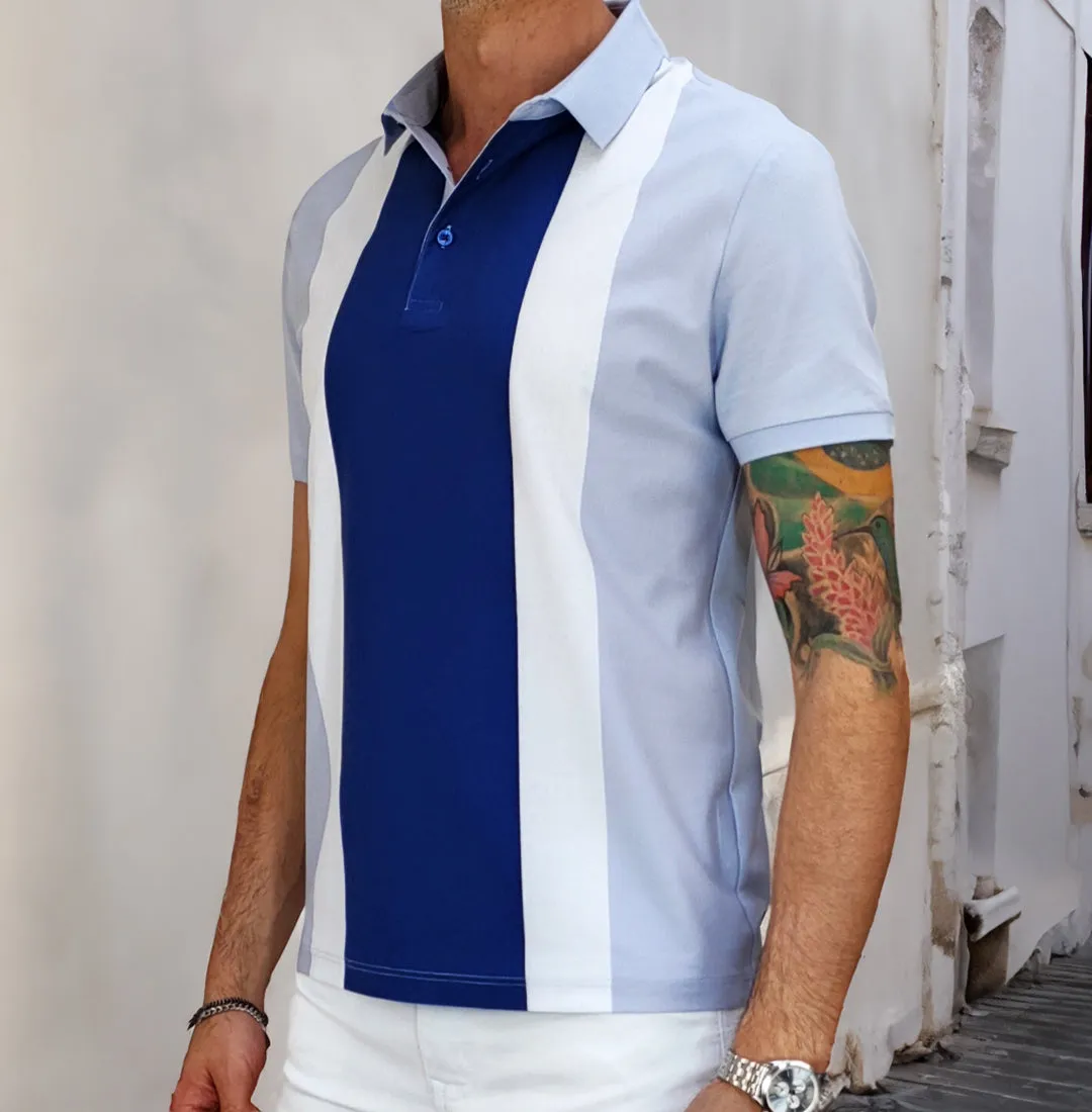 Polo uomo a righe in cotone RDV
