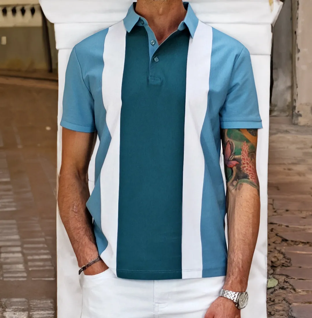 Polo uomo a righe in cotone RDV