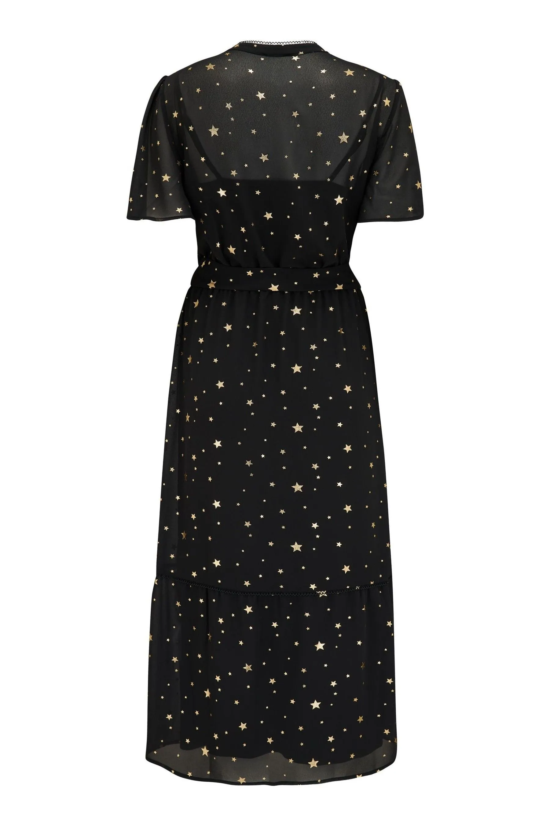 Pour Moi Florence - Abito midi in chiffon con arricciature e stelle