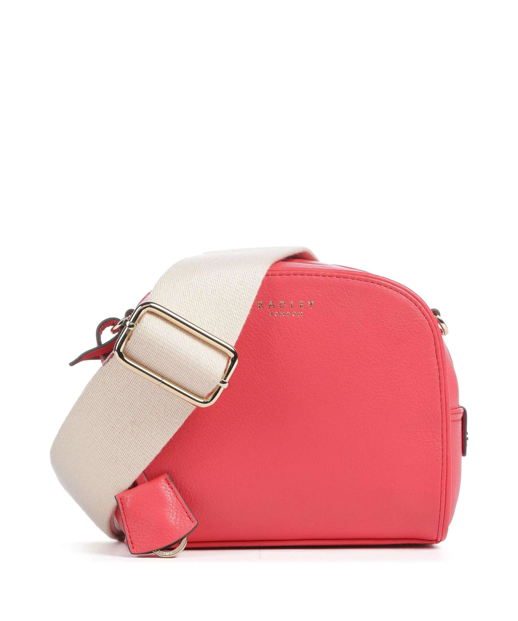  Radley London Arden Crescent Borsa a tracolla pelle di vacchetta grana luce rossa  