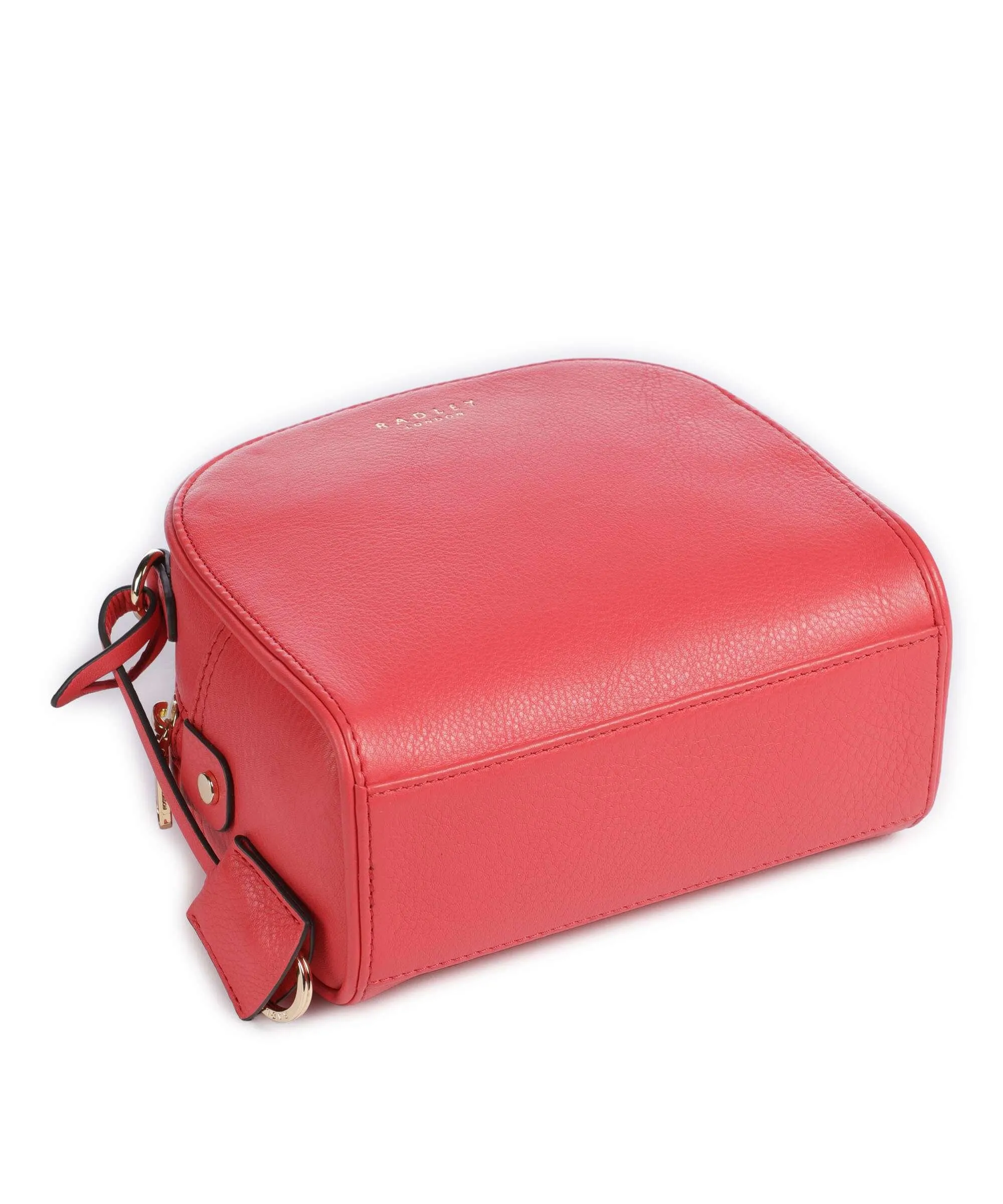  Radley London Arden Crescent Borsa a tracolla pelle di vacchetta grana luce rossa  