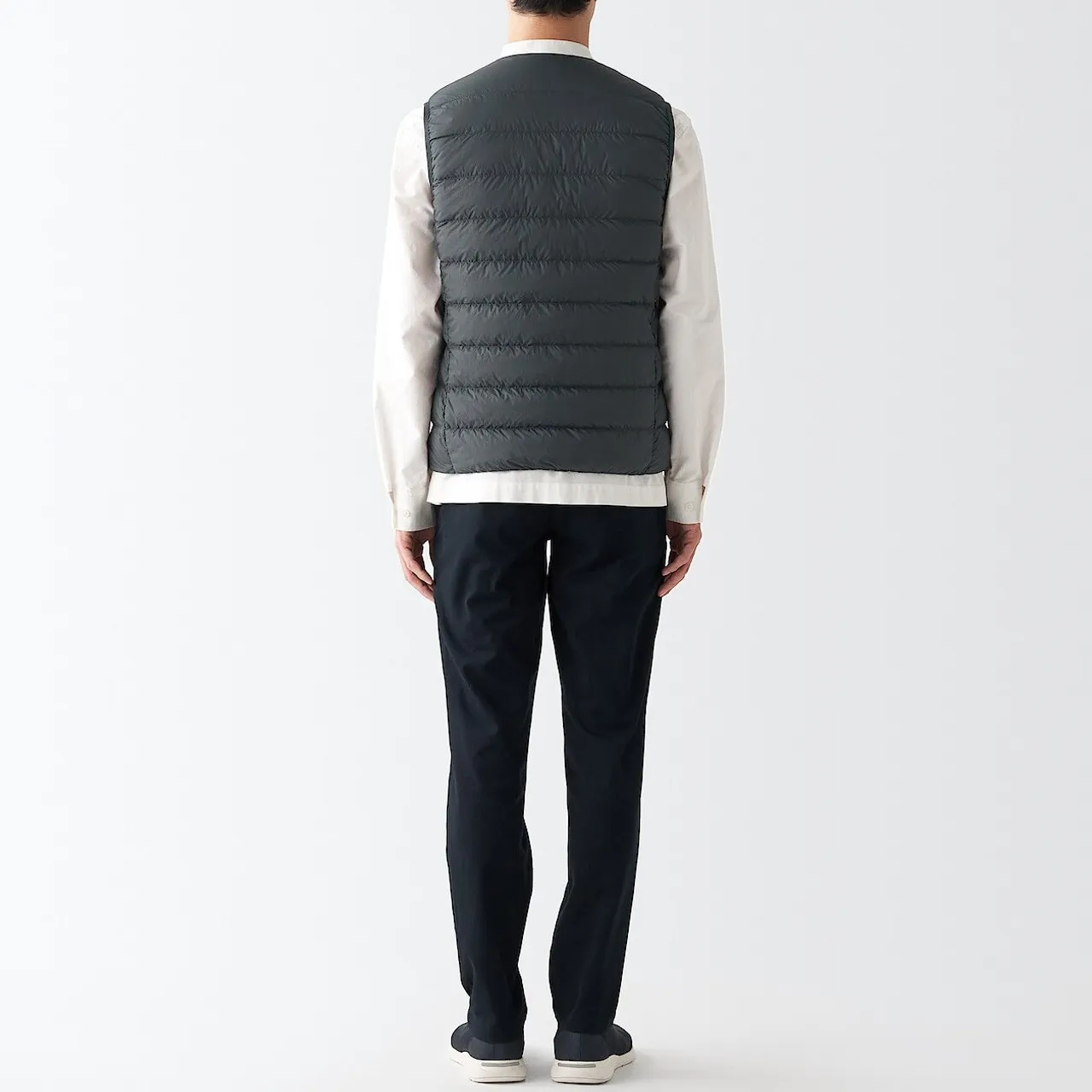 Recycled Nylon Lightweight Collarless Down Gilet