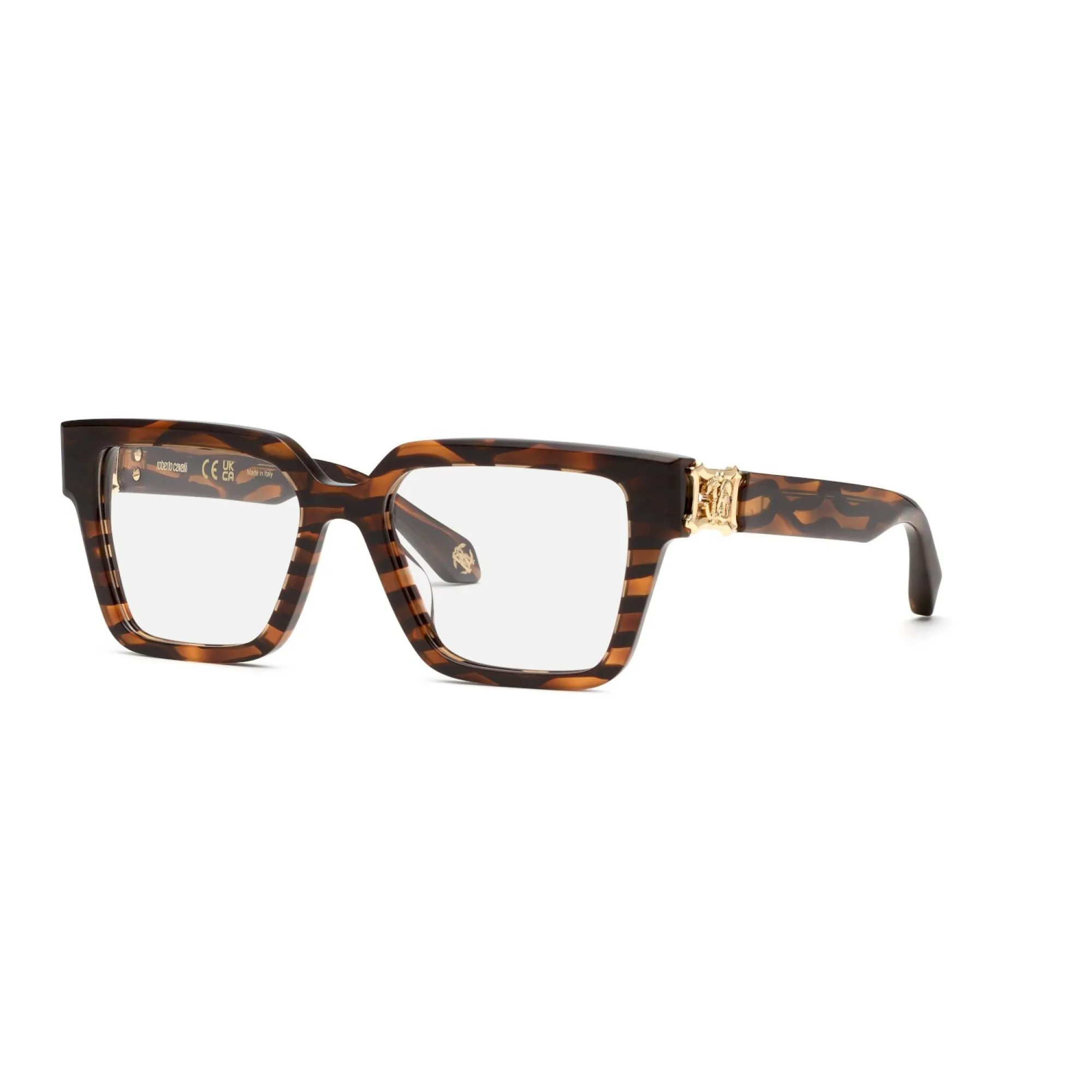   Roberto Cavalli VRC100 - 04AH Chelsea Stripe Havana Lucido | Occhiale Da Vista Donna 