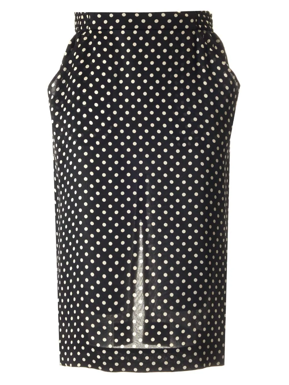   Saint Laurent  Gonna midi in Charmeuse di seta a pois  
