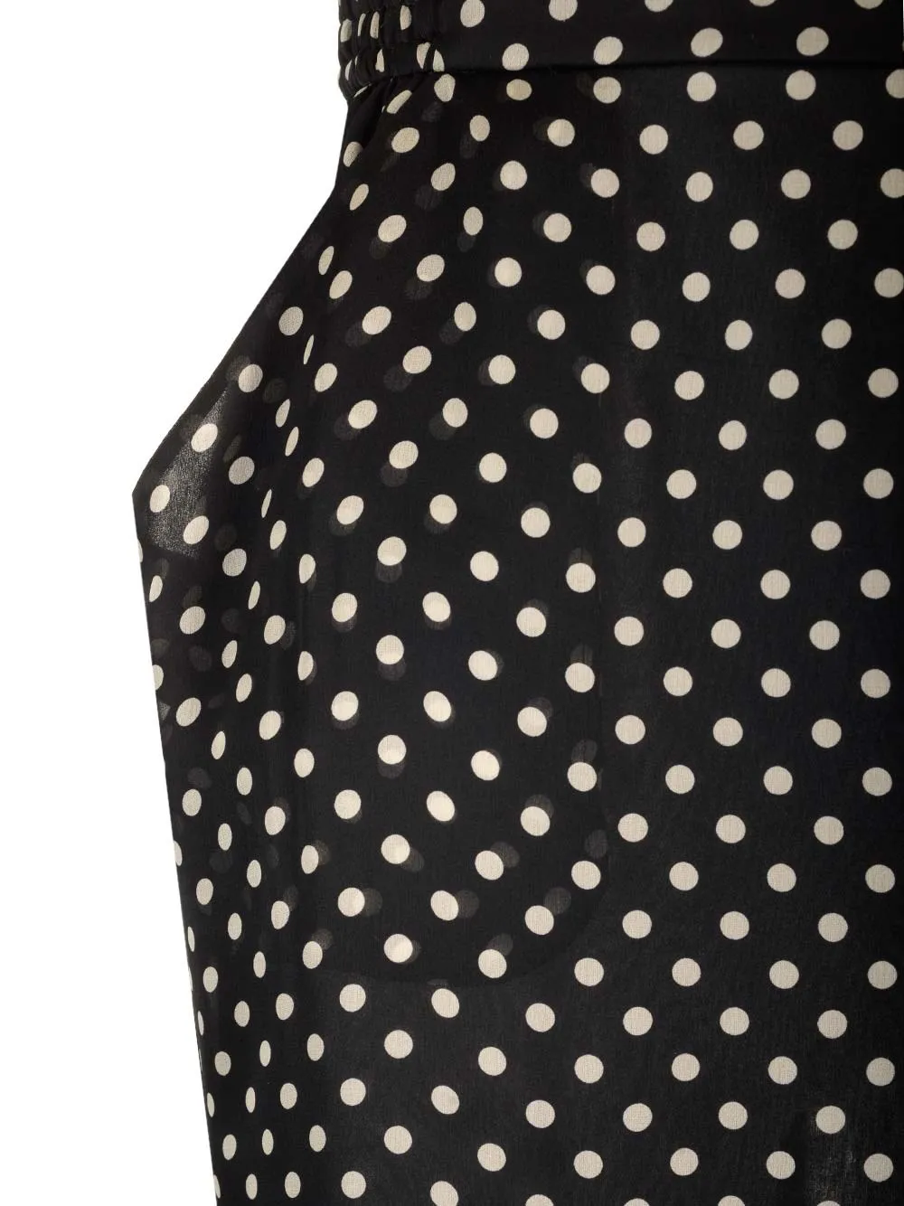   Saint Laurent  Gonna midi in Charmeuse di seta a pois  