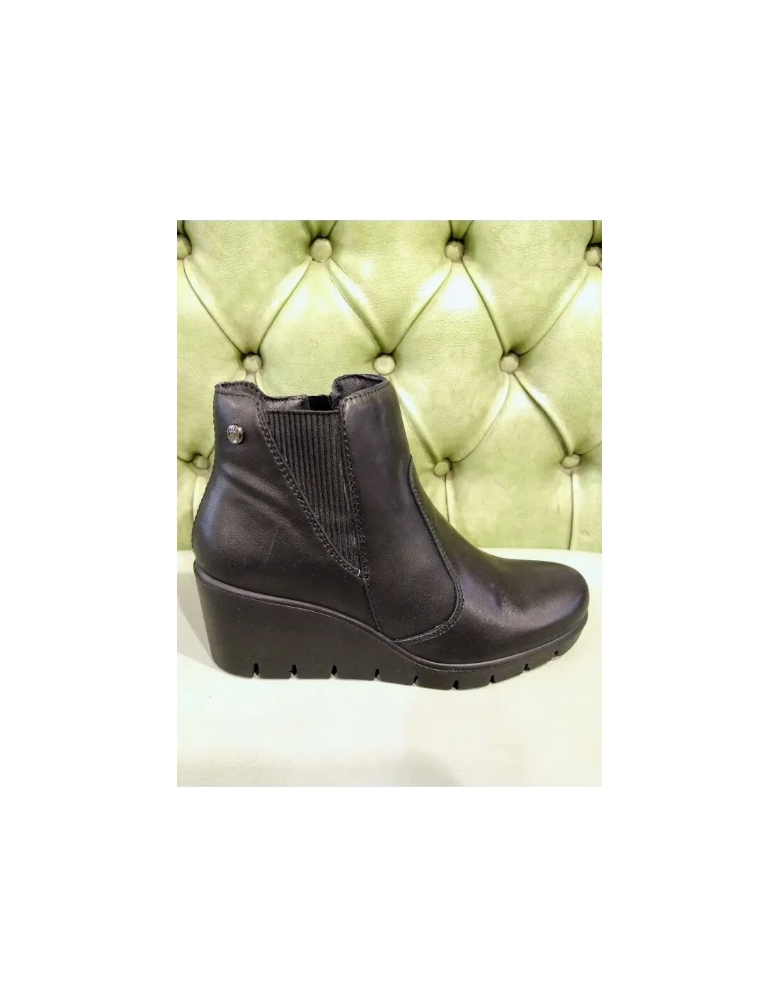 Scarpe con zeppa, in pelle
