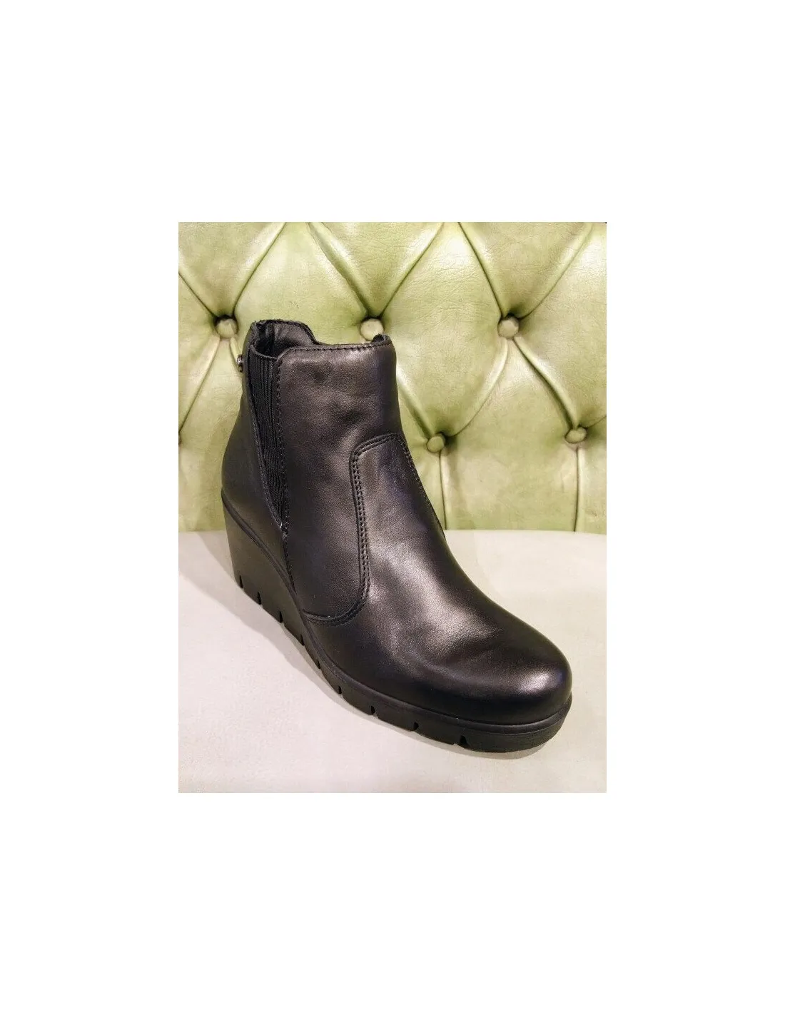 Scarpe con zeppa, in pelle