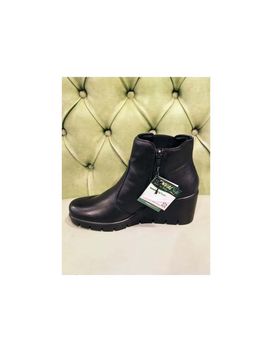 Scarpe con zeppa, in pelle